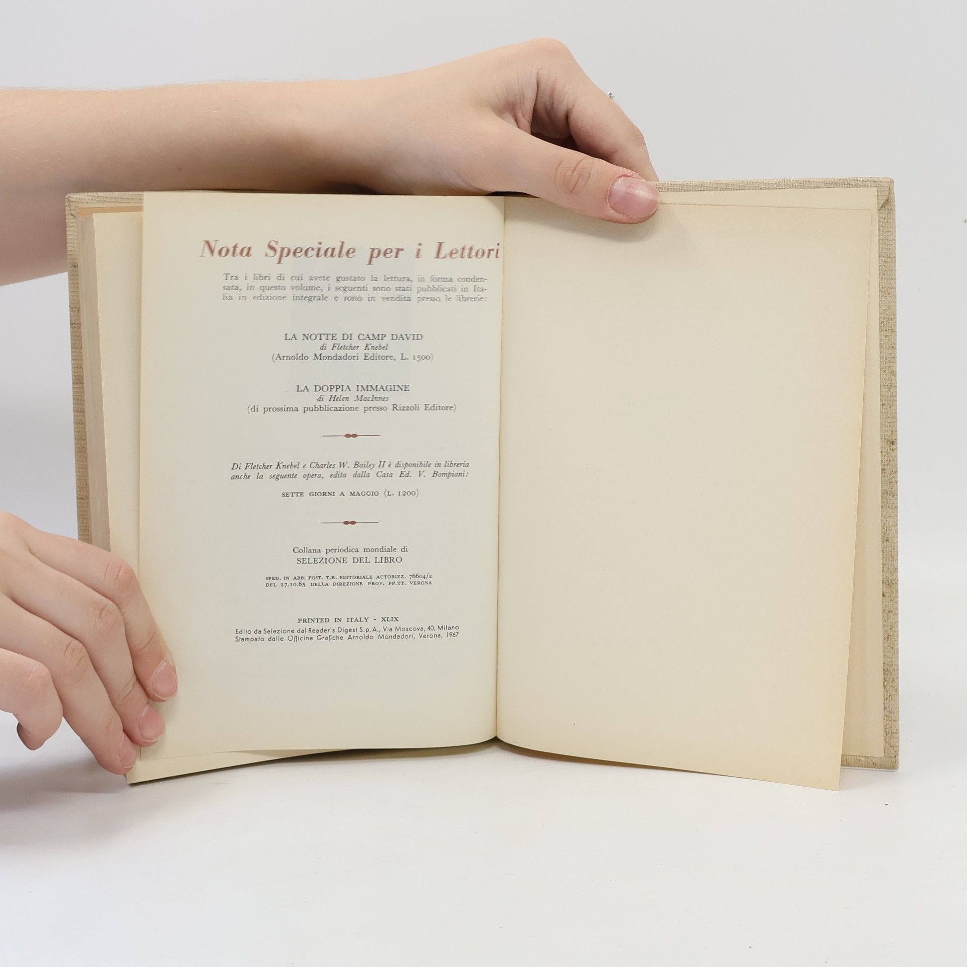 Fletcher Knebel Selezione del Libro. La notte di camp David. La doppia immagine. Cittadino della notte. La stanza degli specchi