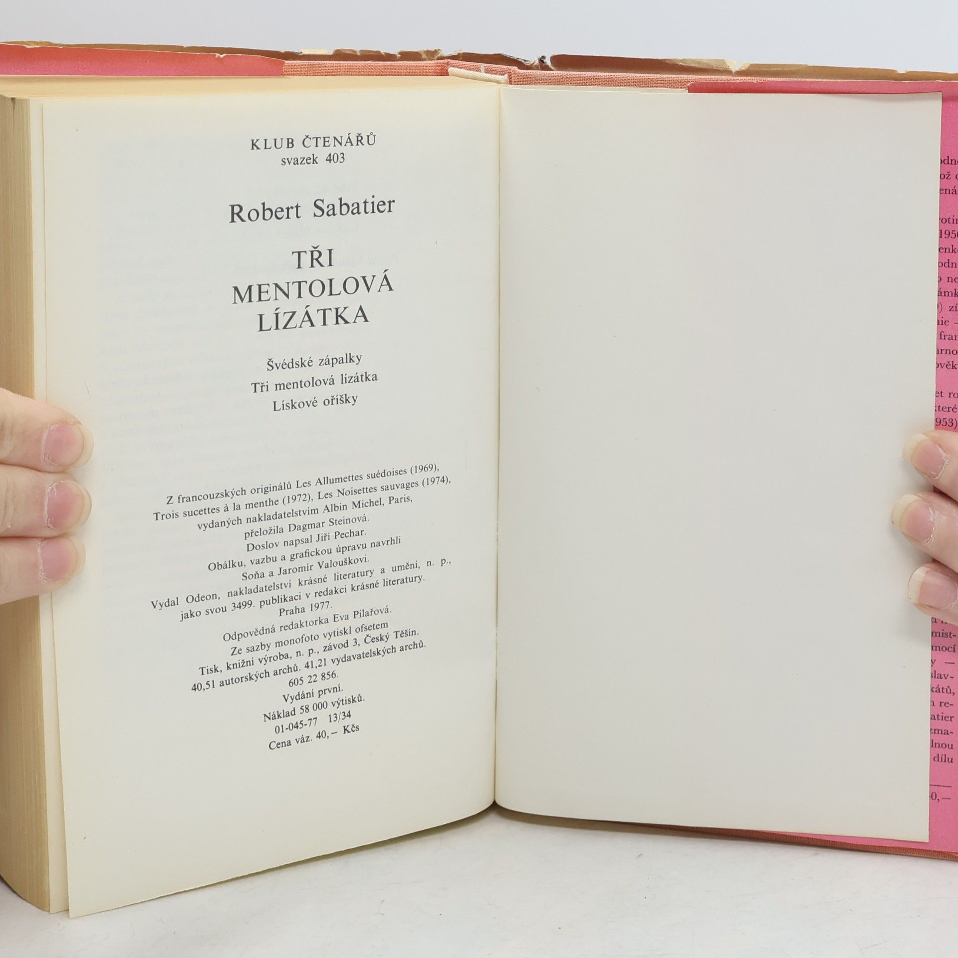 Robert Sabatier Tři mentolová lízátka