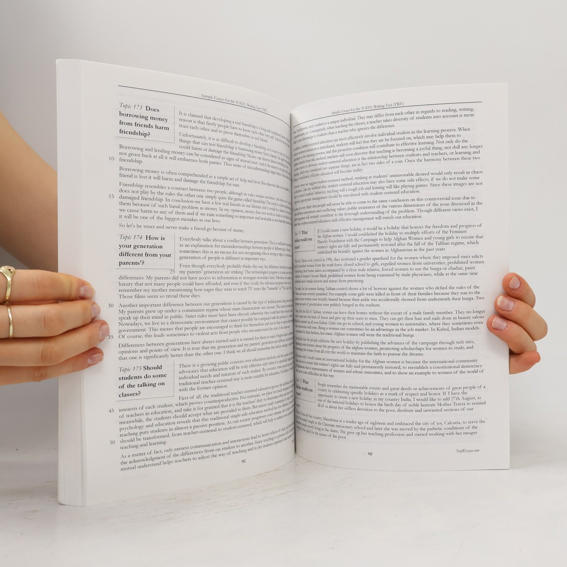 Anonymous Sample Essays for the TOEFL Writing Test (TWE) - First Edition