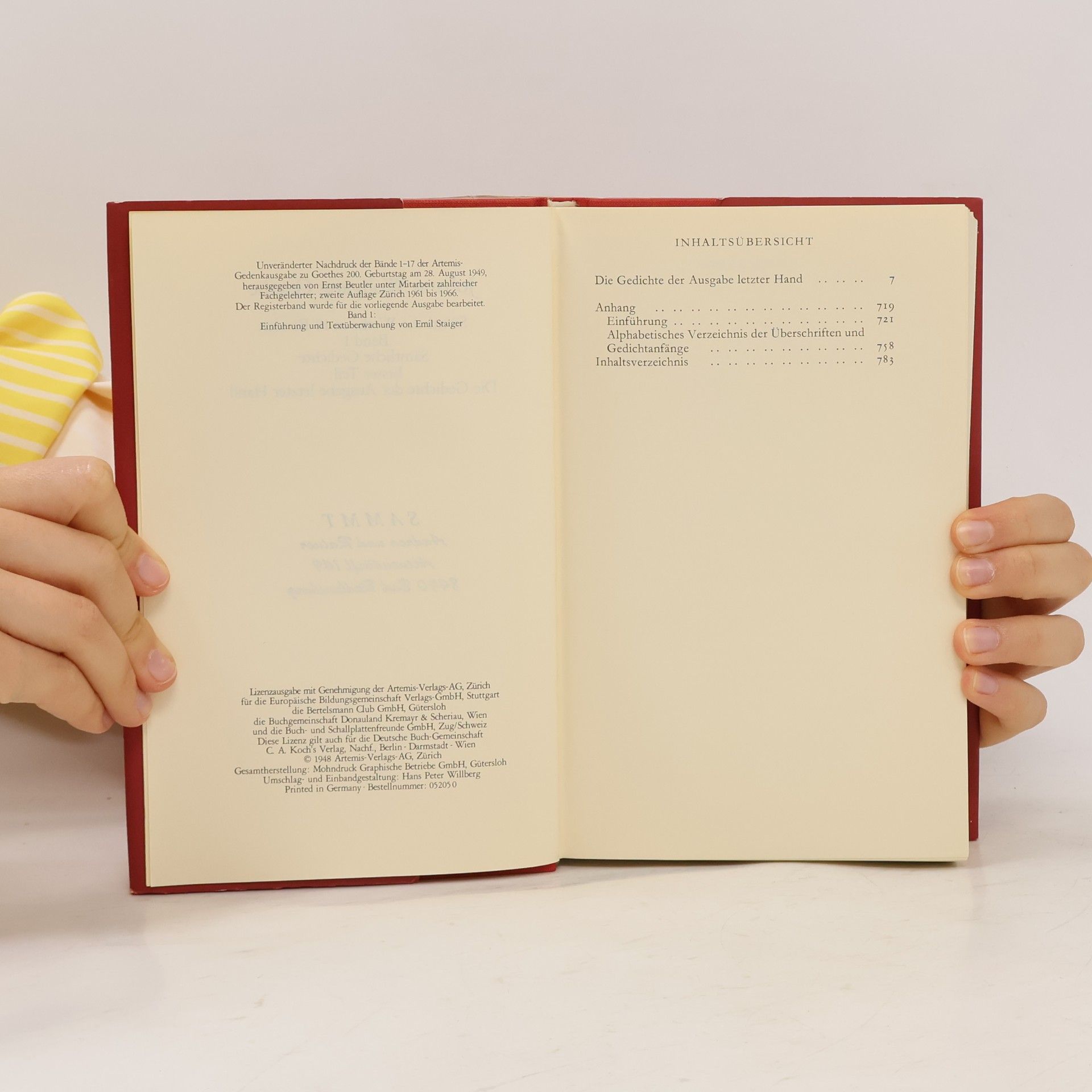Johann Wolfgang von Goethe Goethe Sämtliche Werke 1. Gedichte I.