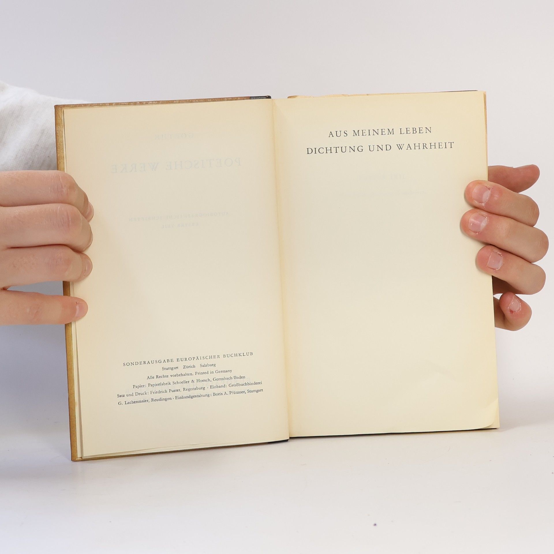 Johann Wolfgang von Goethe Aus meinen leben dichtung und wahrheit