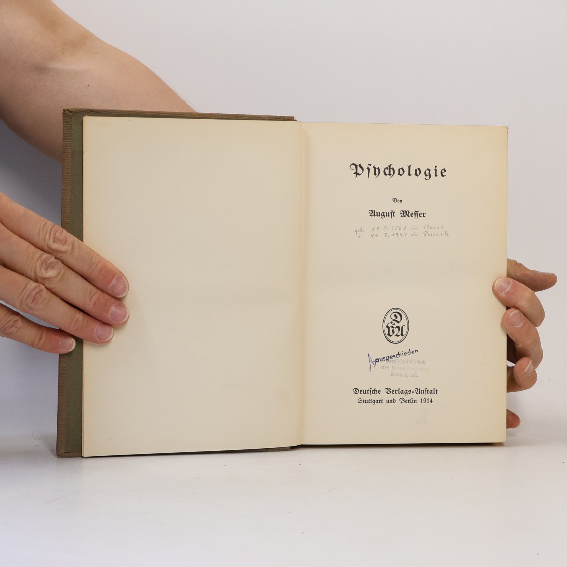 August Messer Psychologie
