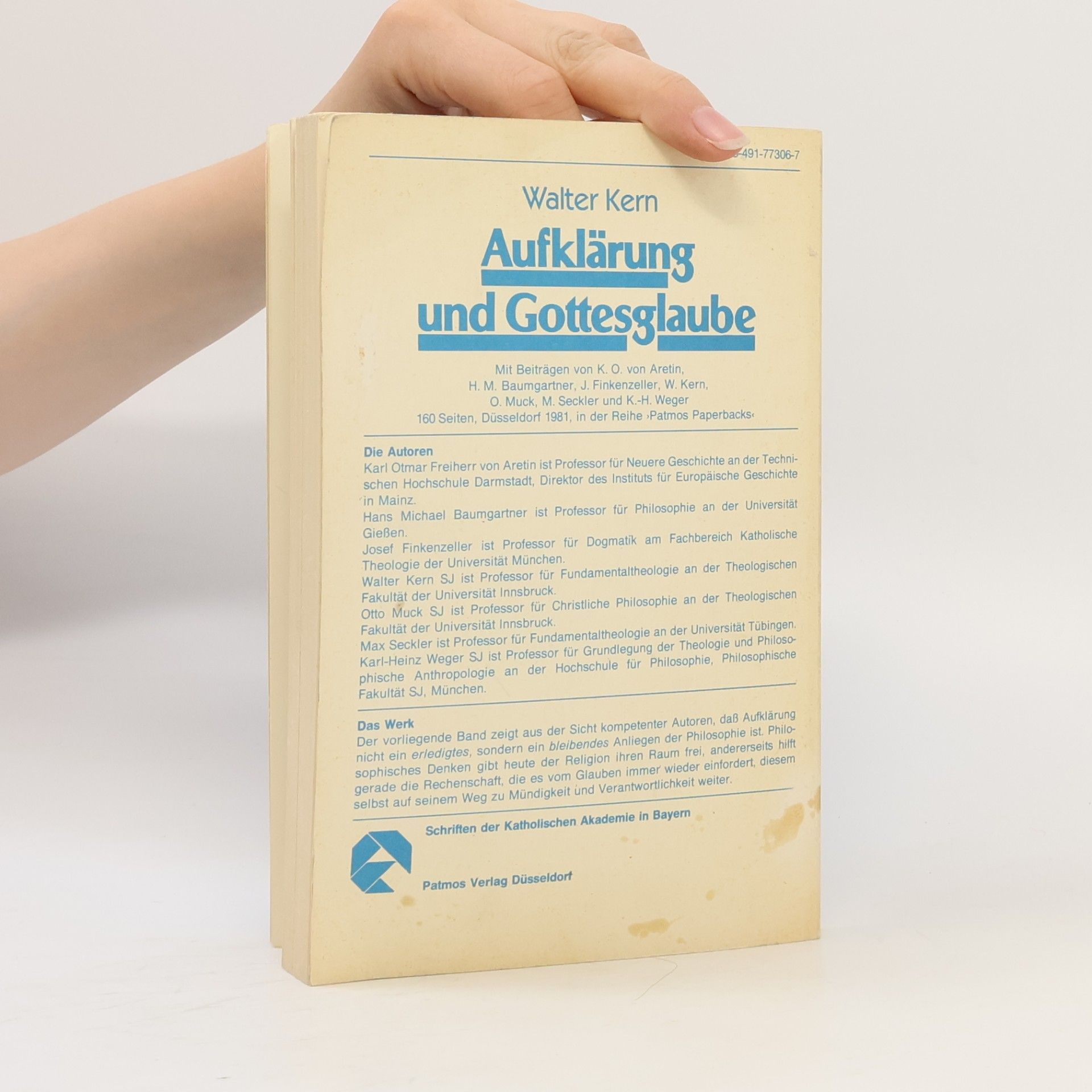 Walter Kern Schriften der Katholischen Akademie in Bayern: Aufklärung und Gottesglaube