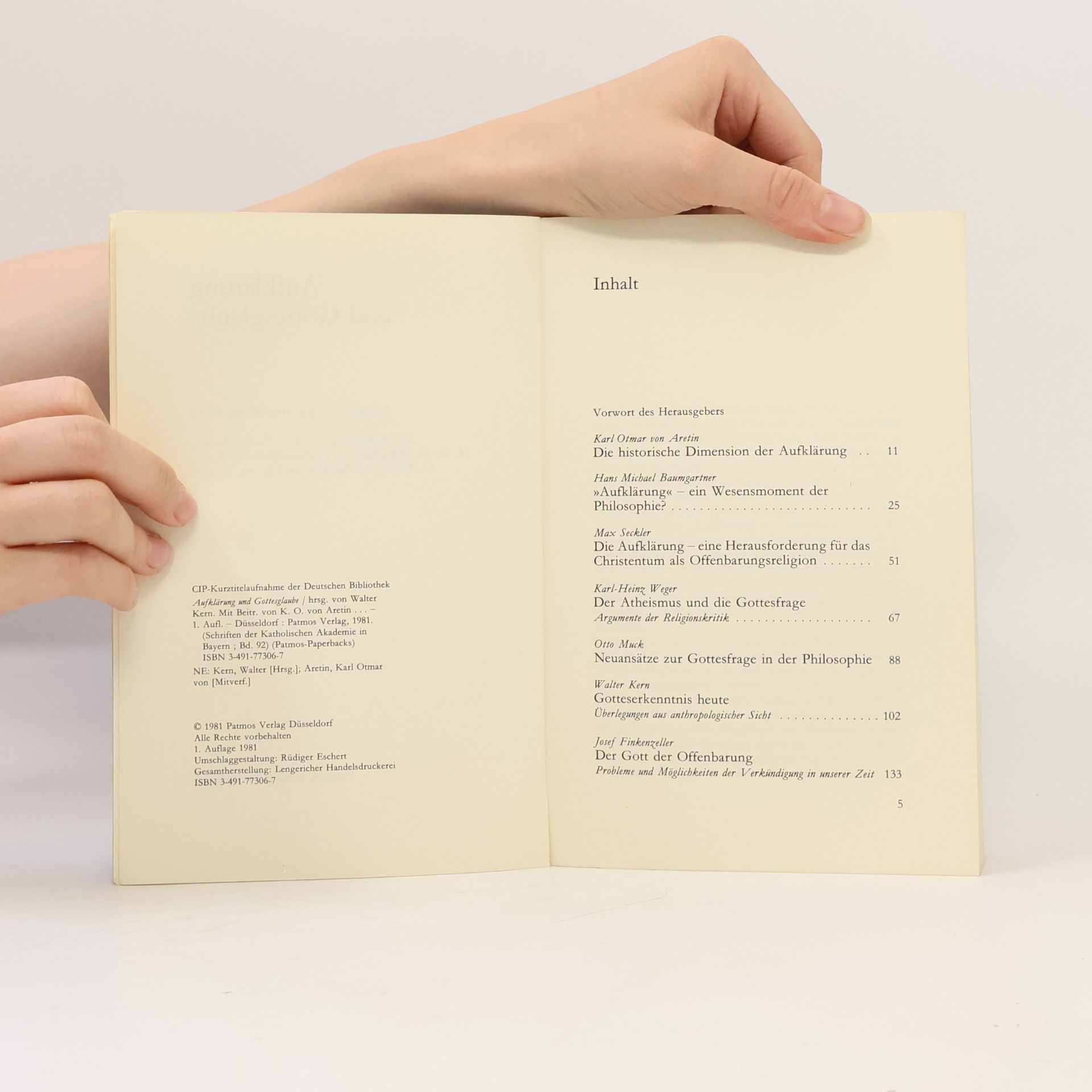 Walter Kern Schriften der Katholischen Akademie in Bayern: Aufklärung und Gottesglaube