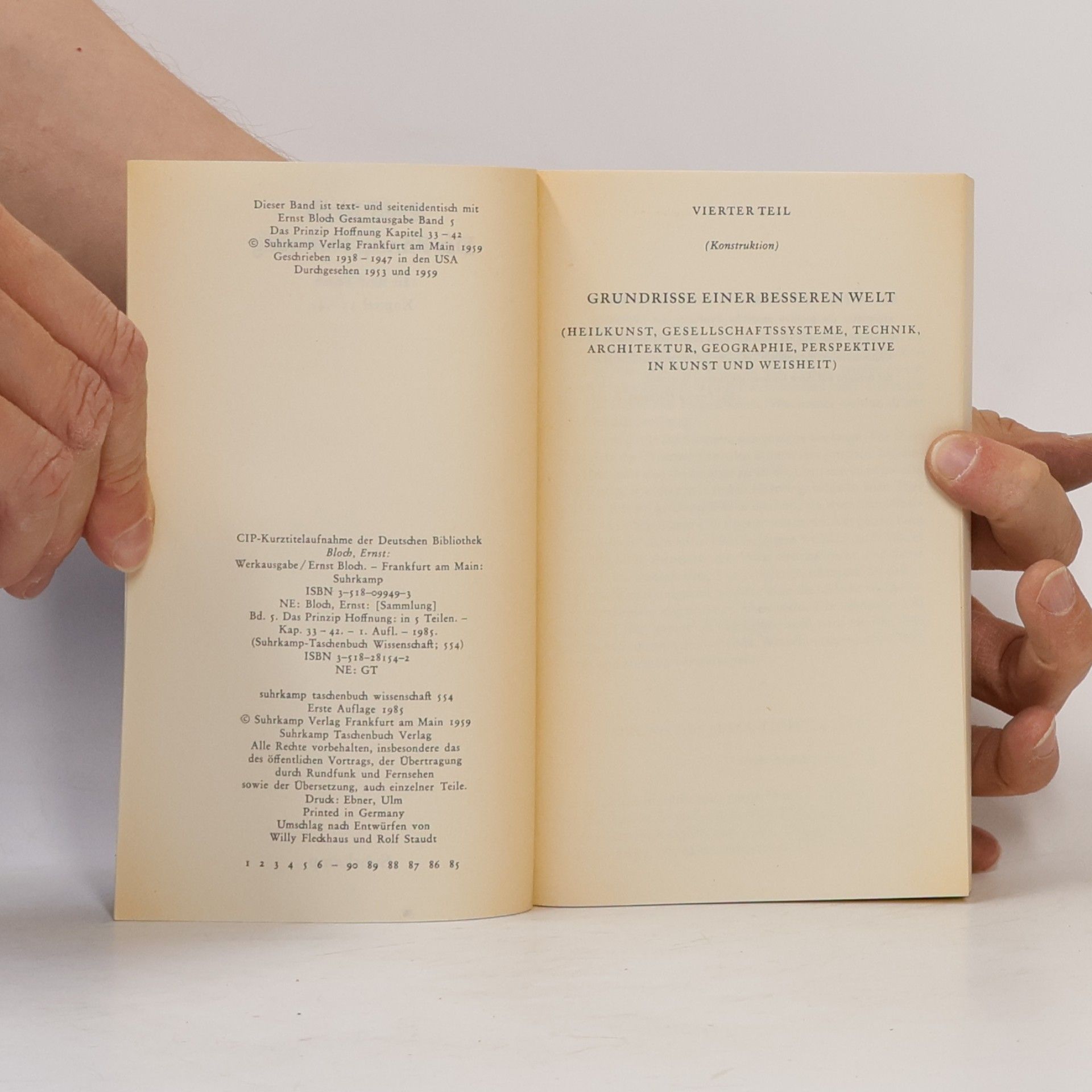 Ernst Bloch Das Prinzip Hoffnung. Kapitel 33-42