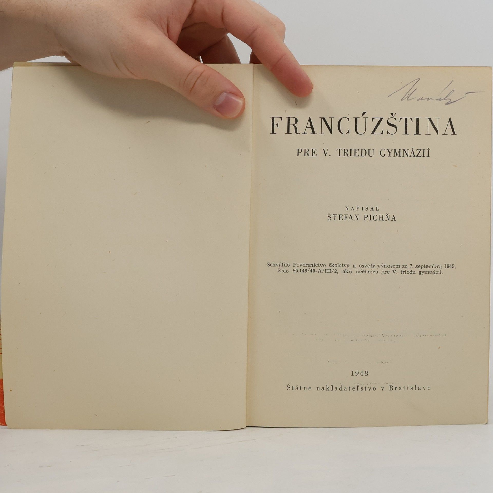 Štefan Pichňa Francúzština pre V. triedu gymnázií
