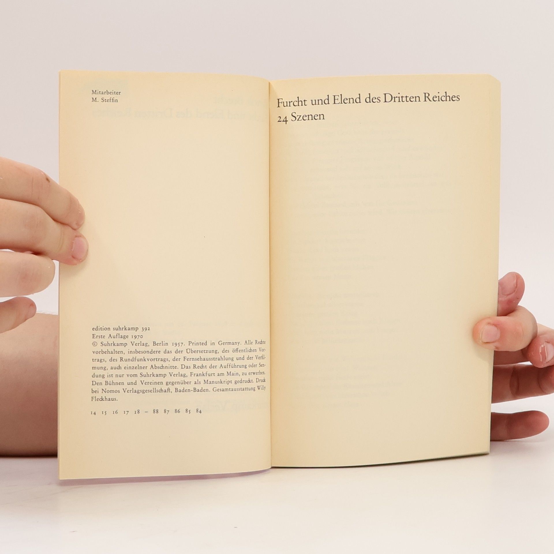 Bertolt Brecht Furcht und Elend des Dritten Reiches