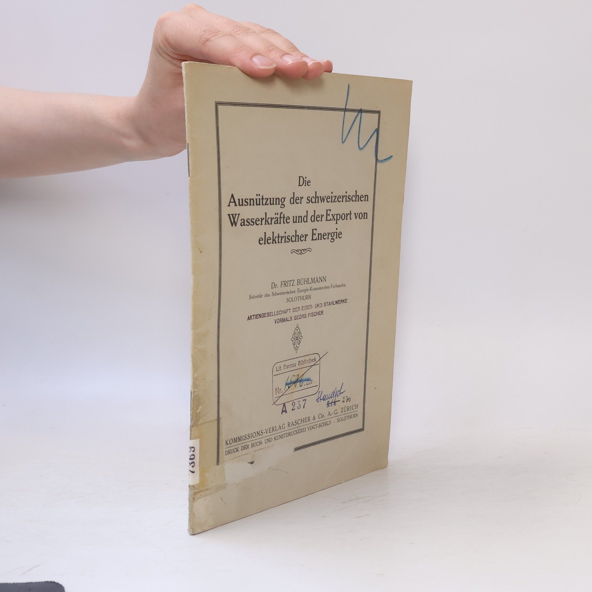 Autorenkollektiv Die Ausnützung der schweizerischen Wasserkräfte und der Export von elektrischer Energie