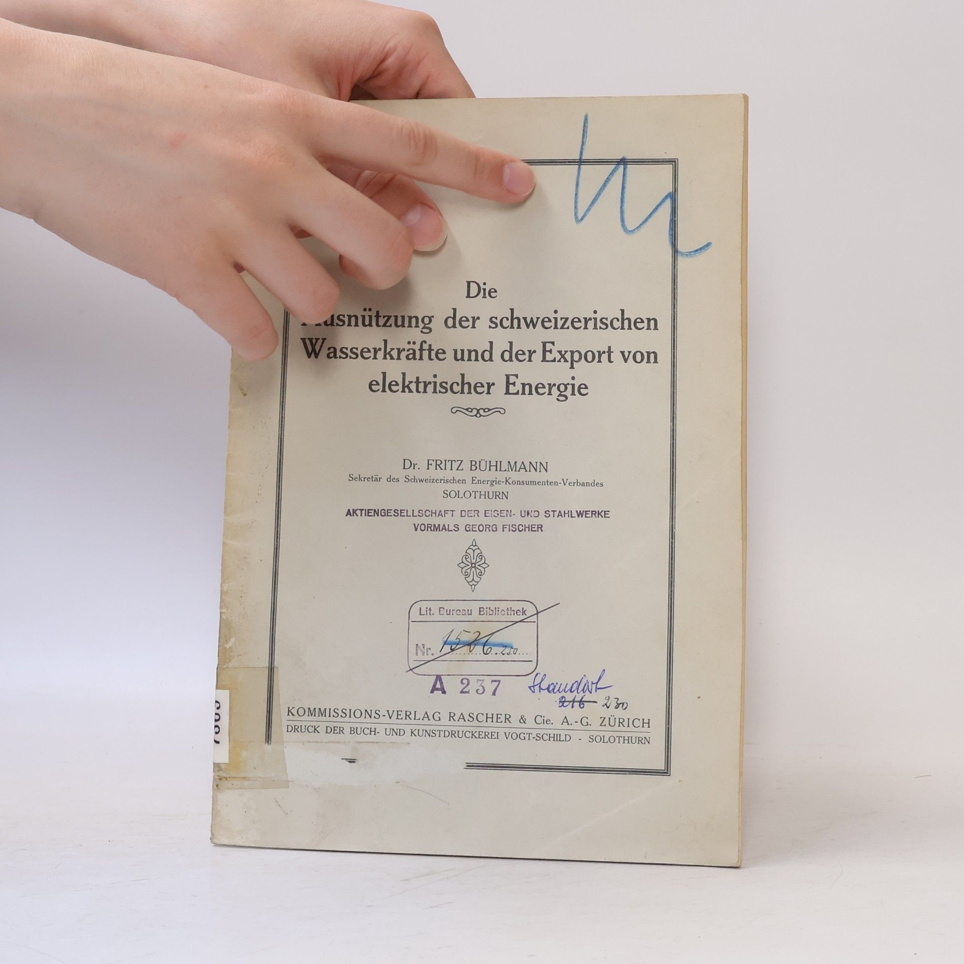 Autorenkollektiv Die Ausnützung der schweizerischen Wasserkräfte und der Export von elektrischer Energie