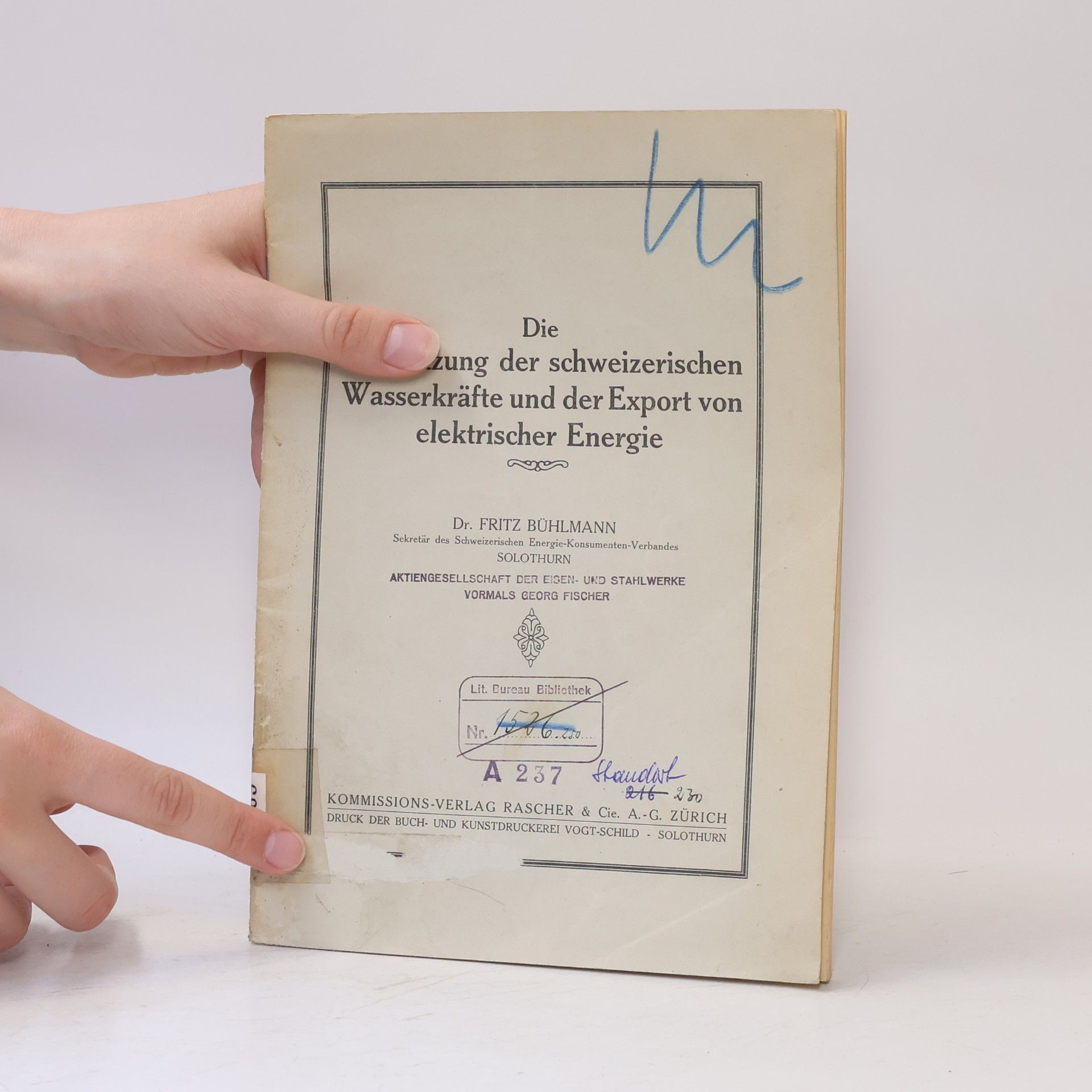 Autorenkollektiv Die Ausnützung der schweizerischen Wasserkräfte und der Export von elektrischer Energie