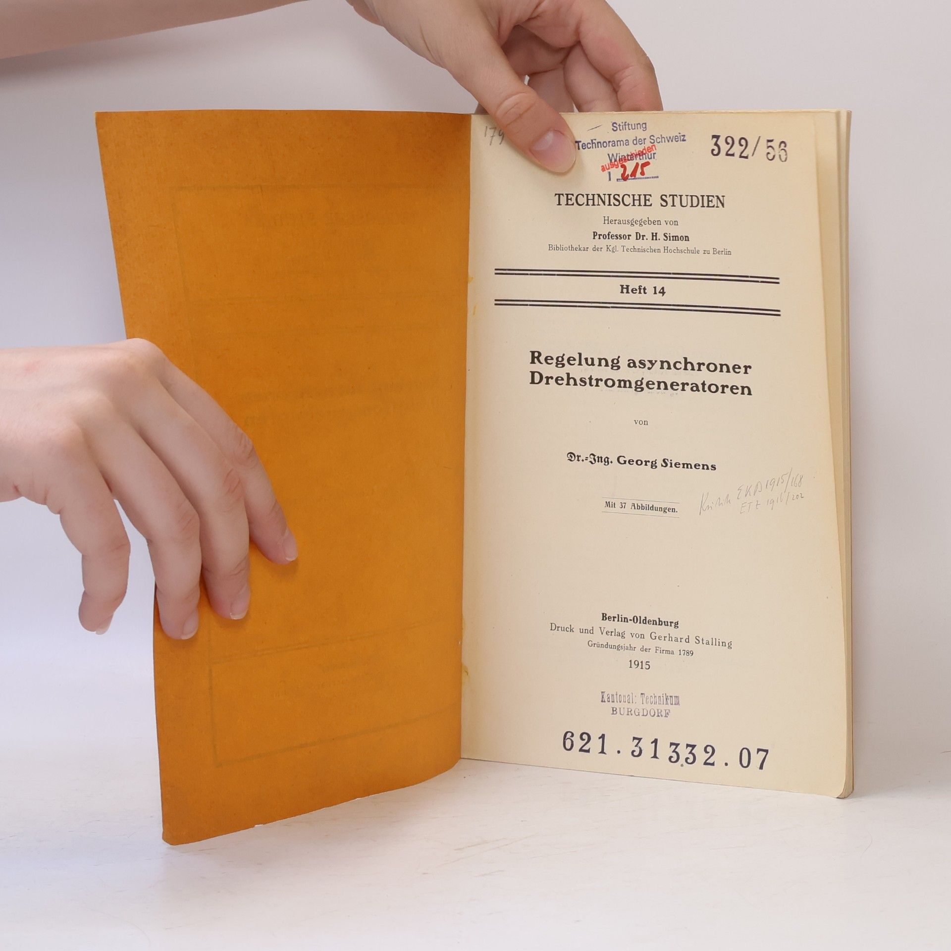 Georg Siemens Technische Studien 14. Regelung asynchroner Drehstromgeneratoren