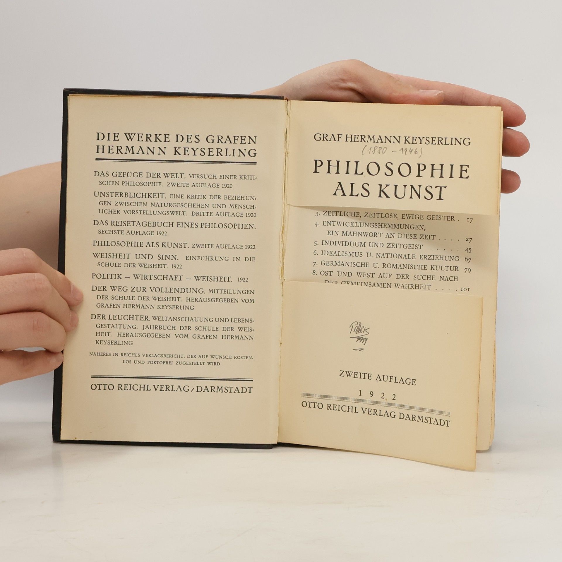 Hermann von Keyserling Philosophie Als Kunst