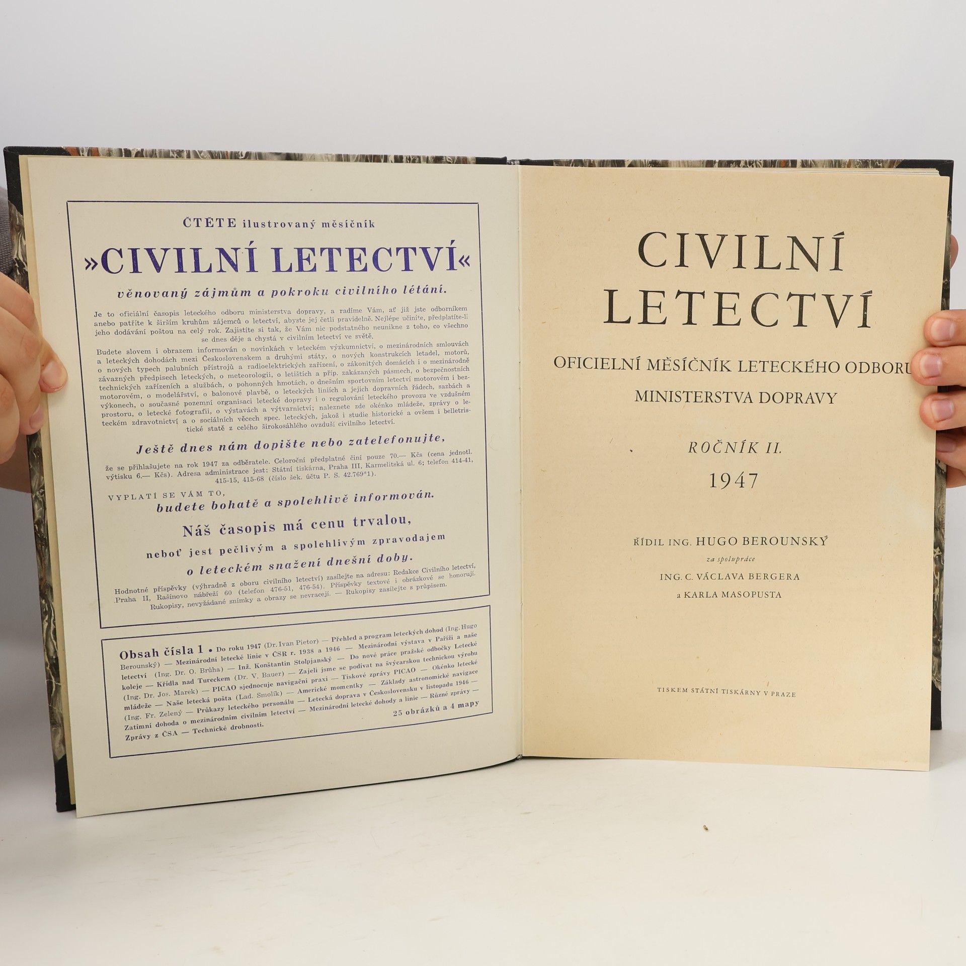 Hugo Berounský Civilní letectví ročník 2