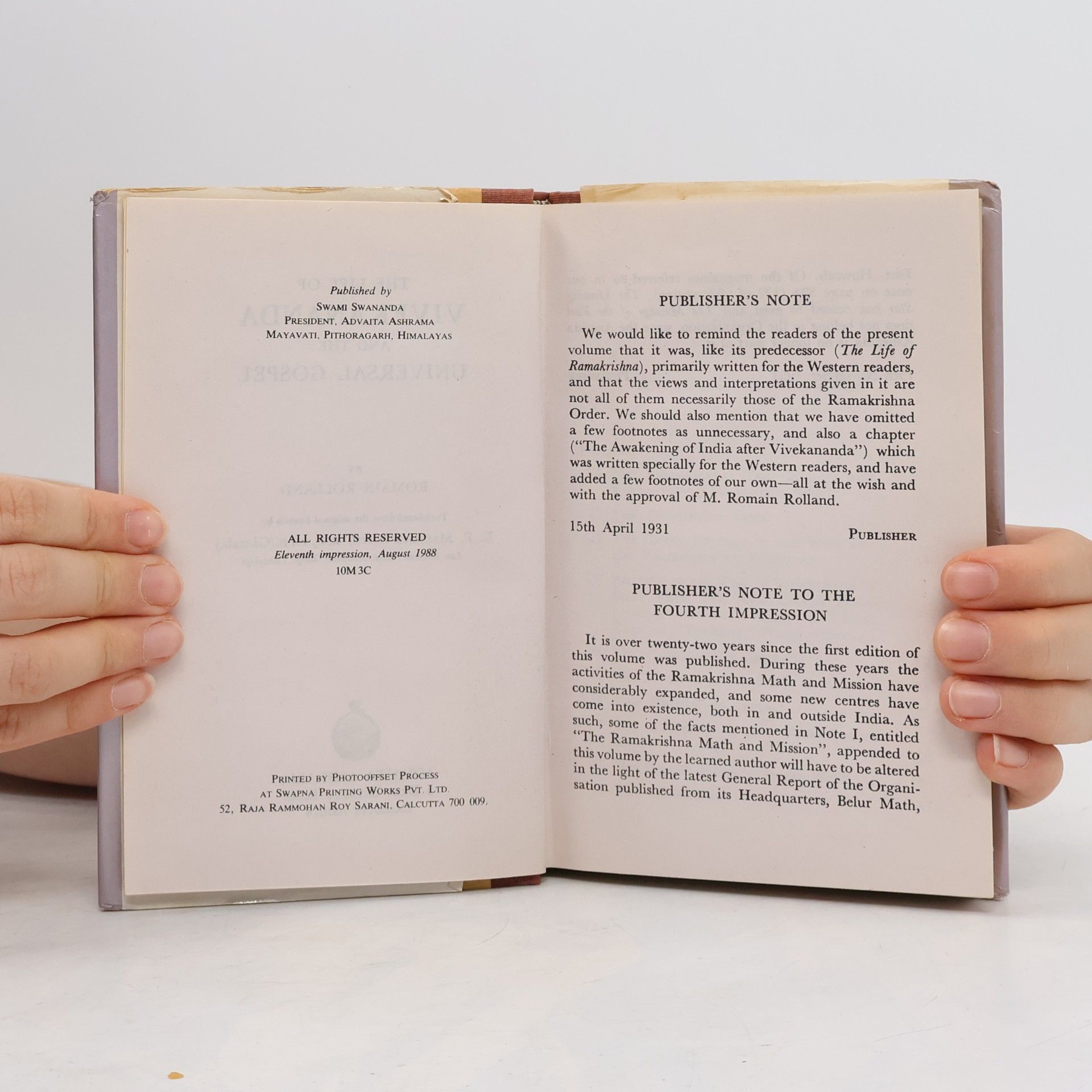 Romain Rolland The Life of Vivekananda and the Universal Gospel