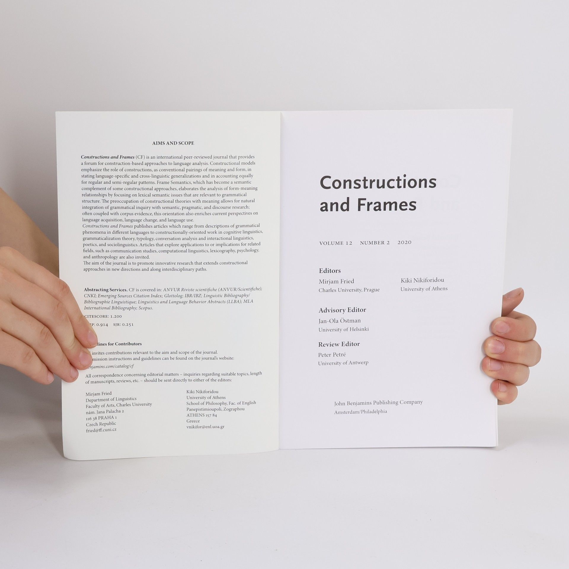 Autorenkollektiv Constructions and Frames Vol. 12, Nr. 2 2020