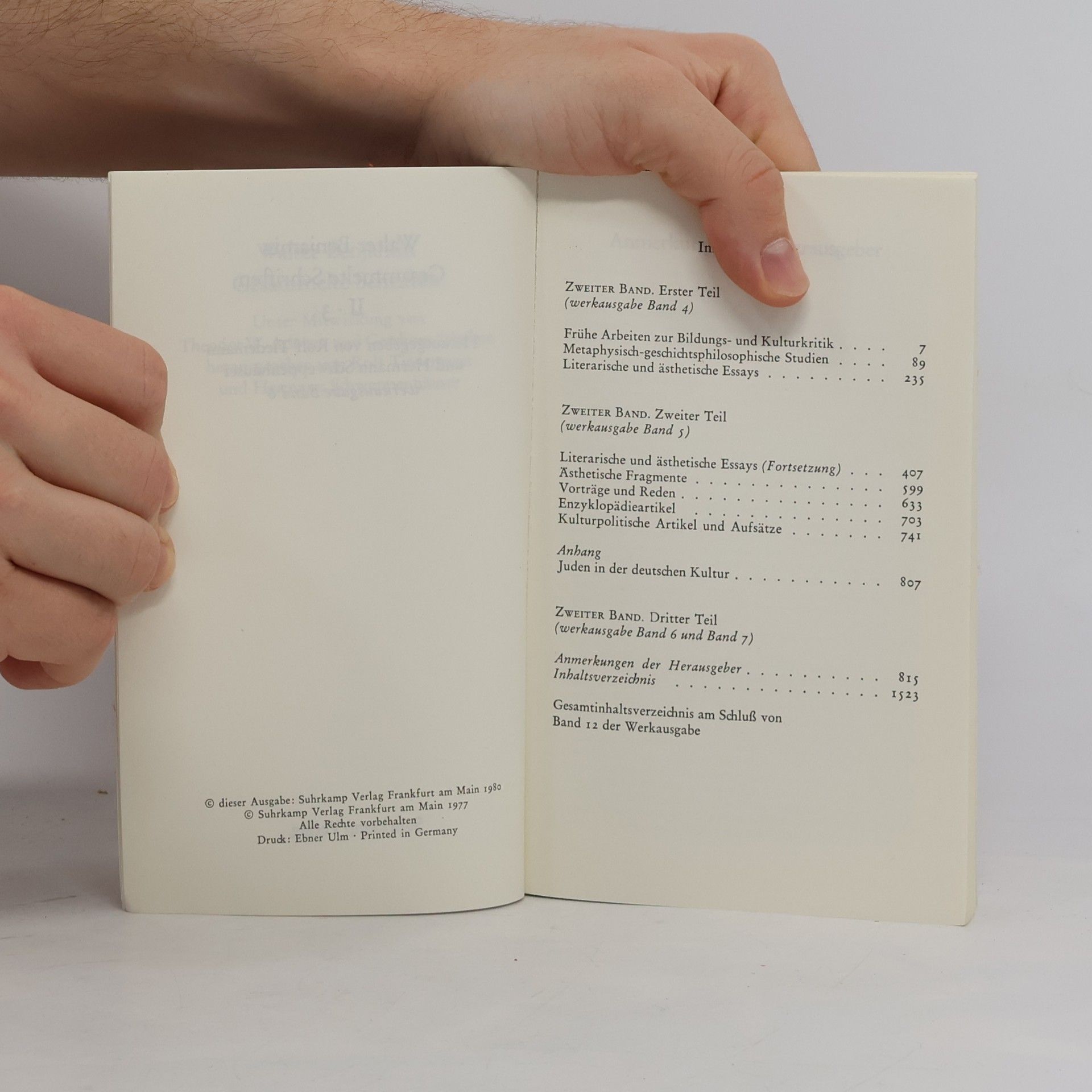 Walter Benjamin Gesammelte Schriften Band II - 3