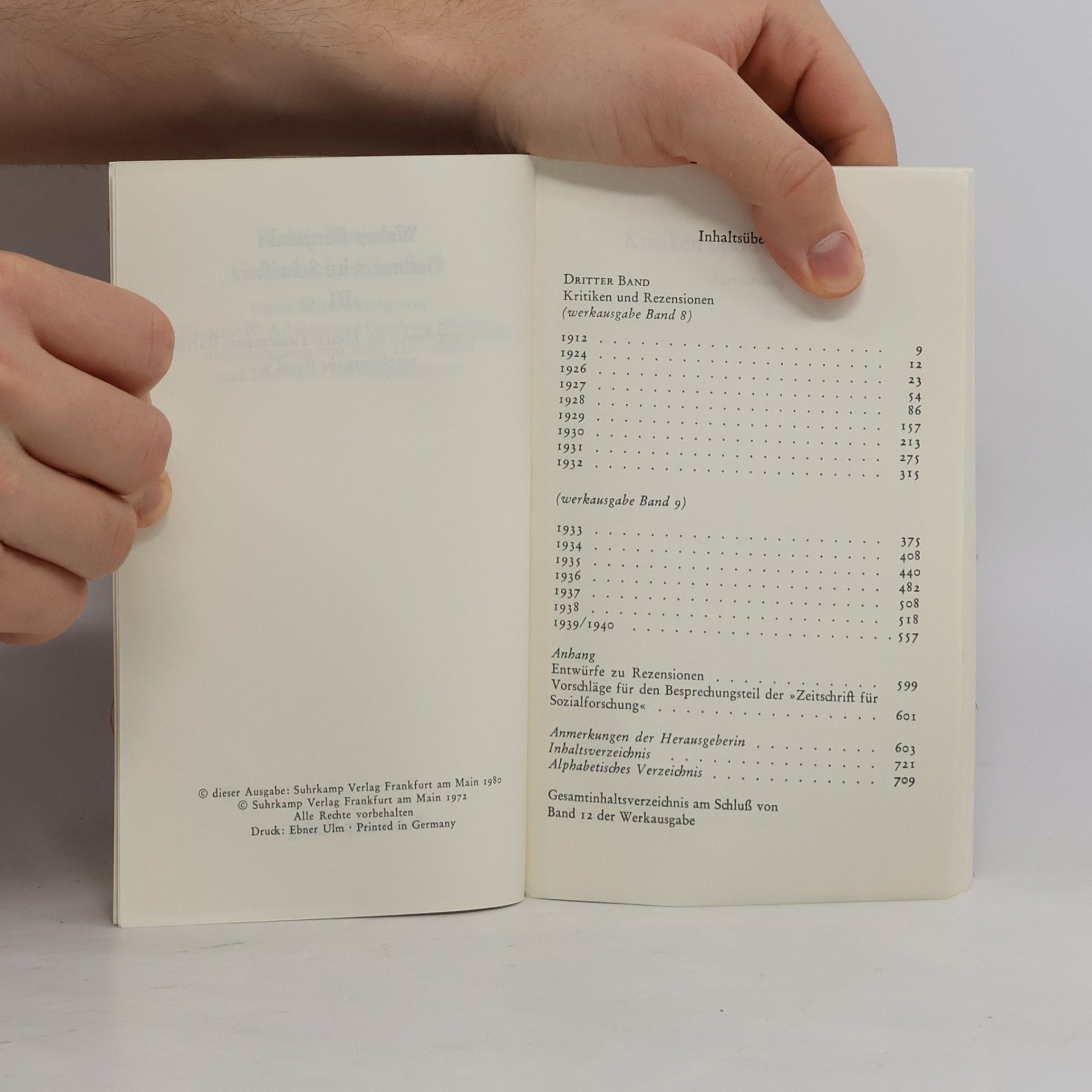 Walter Benjamin Gesammelte Schriften. Band III