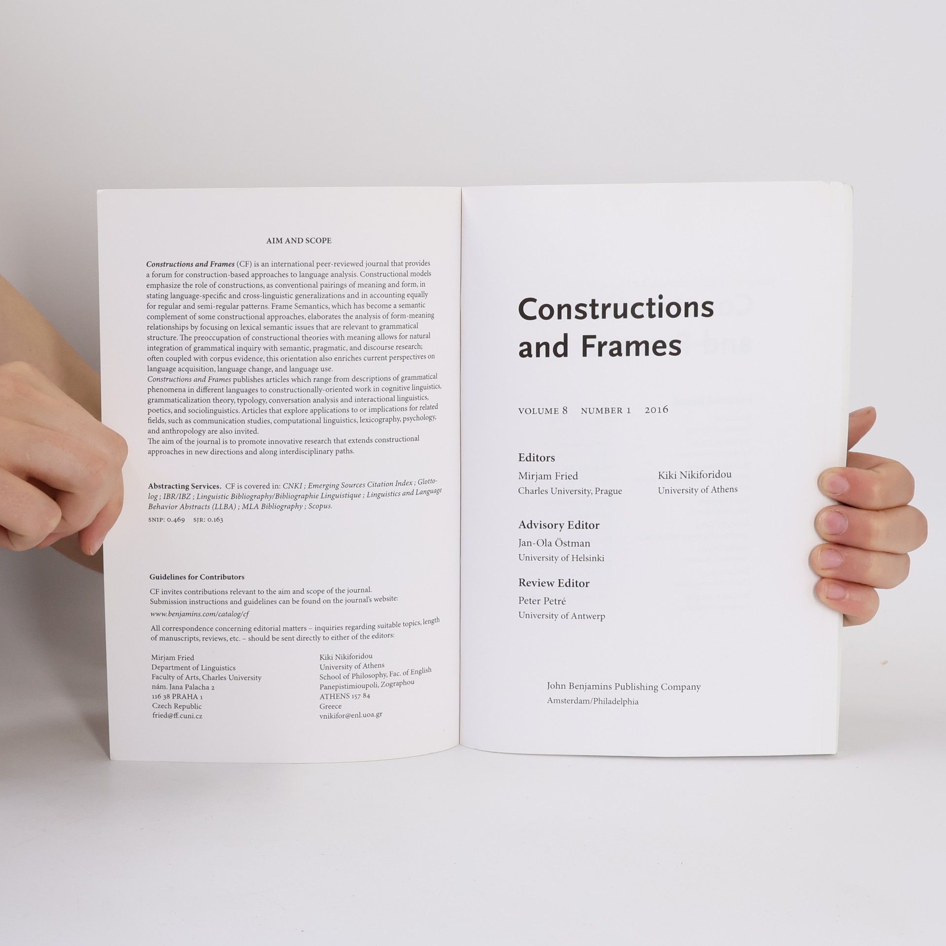 Kolektiv autorů Constructions and Frames 8/1
