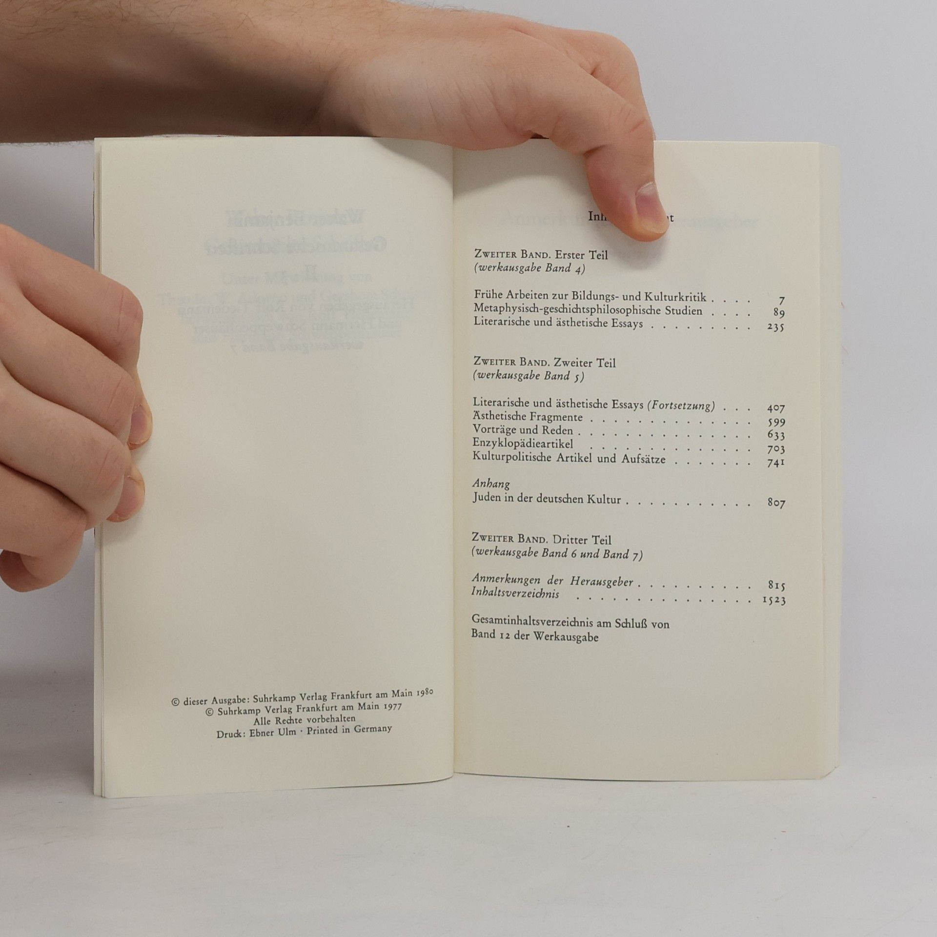 Walter Benjamin Gesammelte Schriften Band II - 3