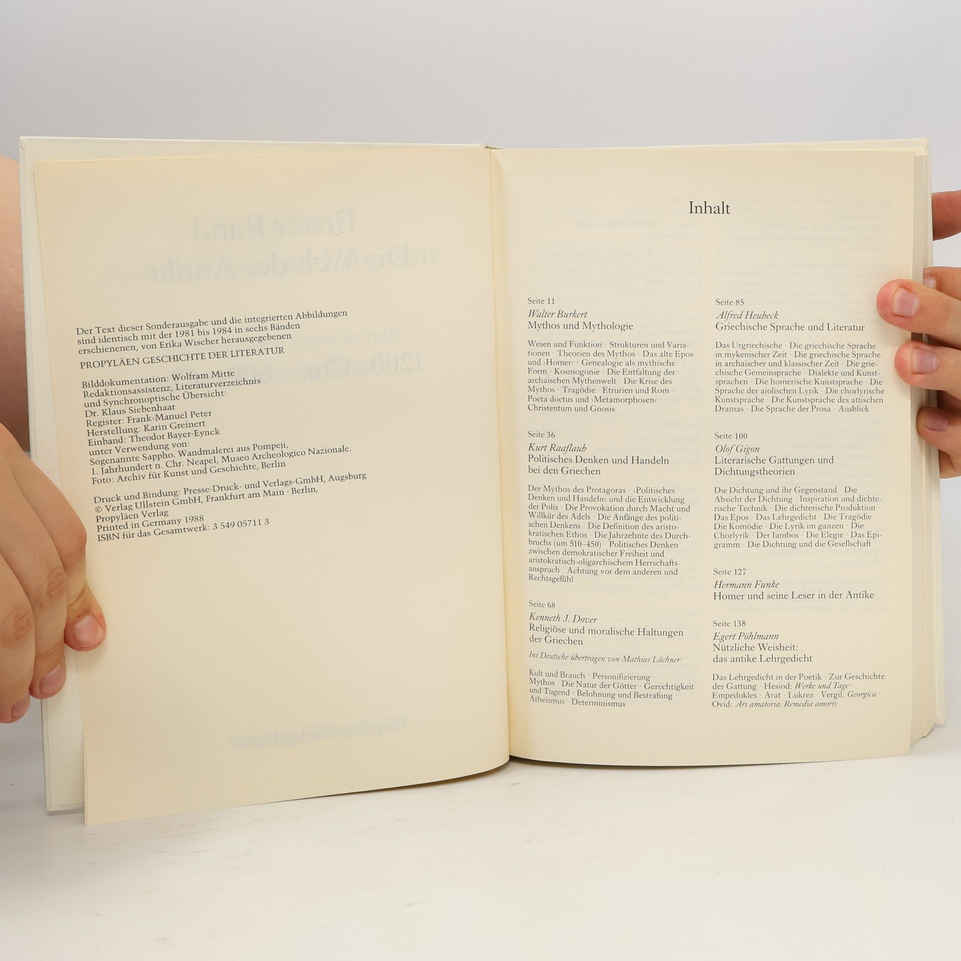 Erika Wischer Propyläen Geschichte der Literatur I. Die Welt der Antike, 1200 v.Chr.-600 n.Chr.