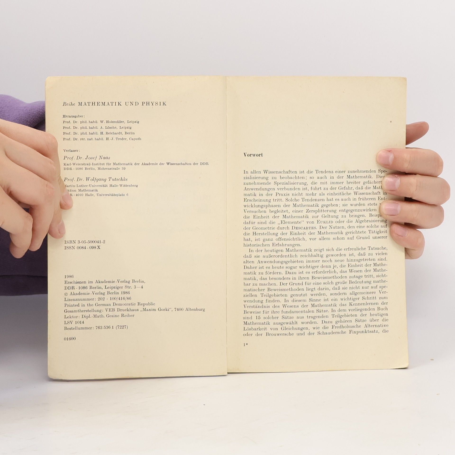 Josef Naas Große Sätze und schöne Beweise der Mathematik