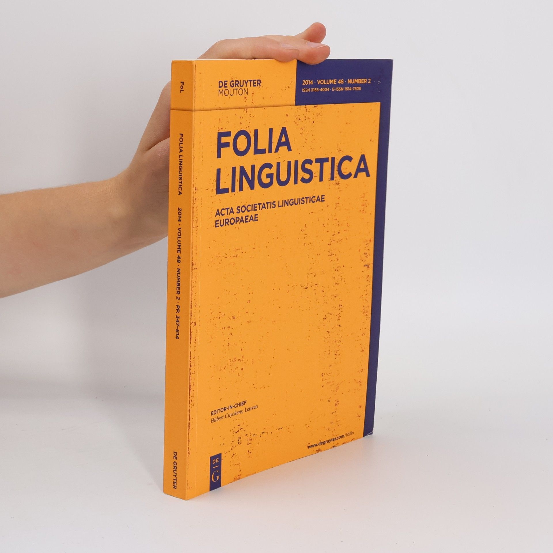 Collectif d'auteurs Folia Linguistica: Acta societatis linguisticae europaeae, 2014, volume 48, number 1