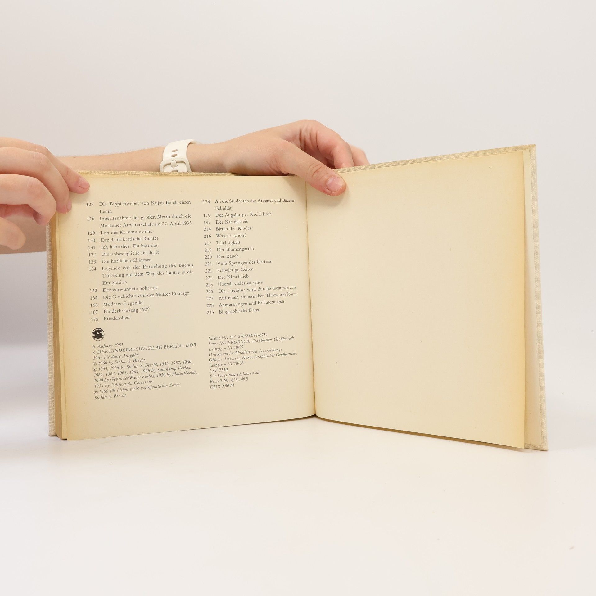 Bertolt Brecht Ein Kinderbuch