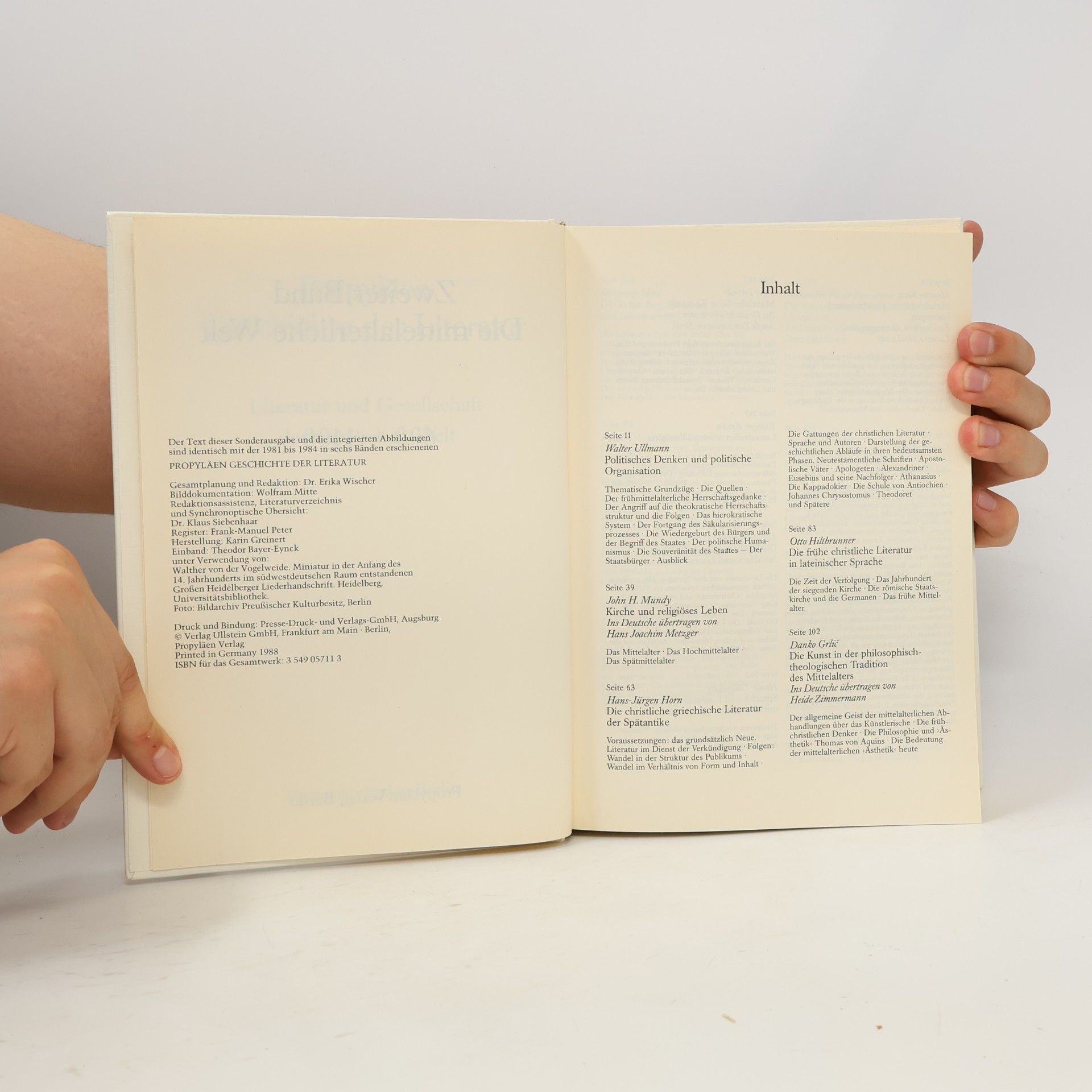 Erika Wischer Propyläen Geschichte der Literatur II. Die Mittelalterliche Welt, 600-1400