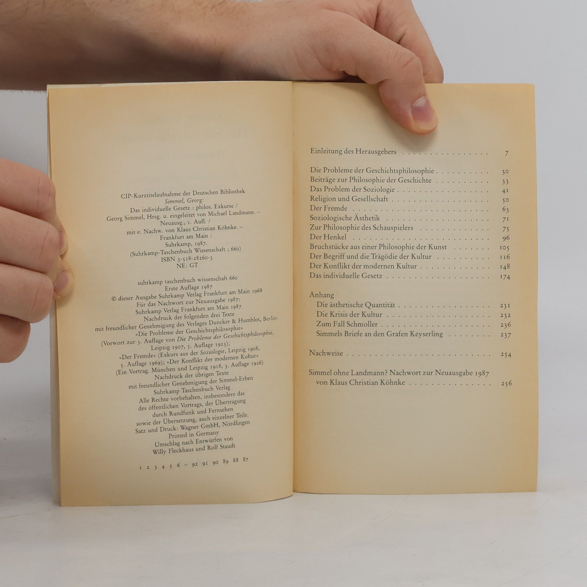 Georg Simmel Das individuelle Gesetz