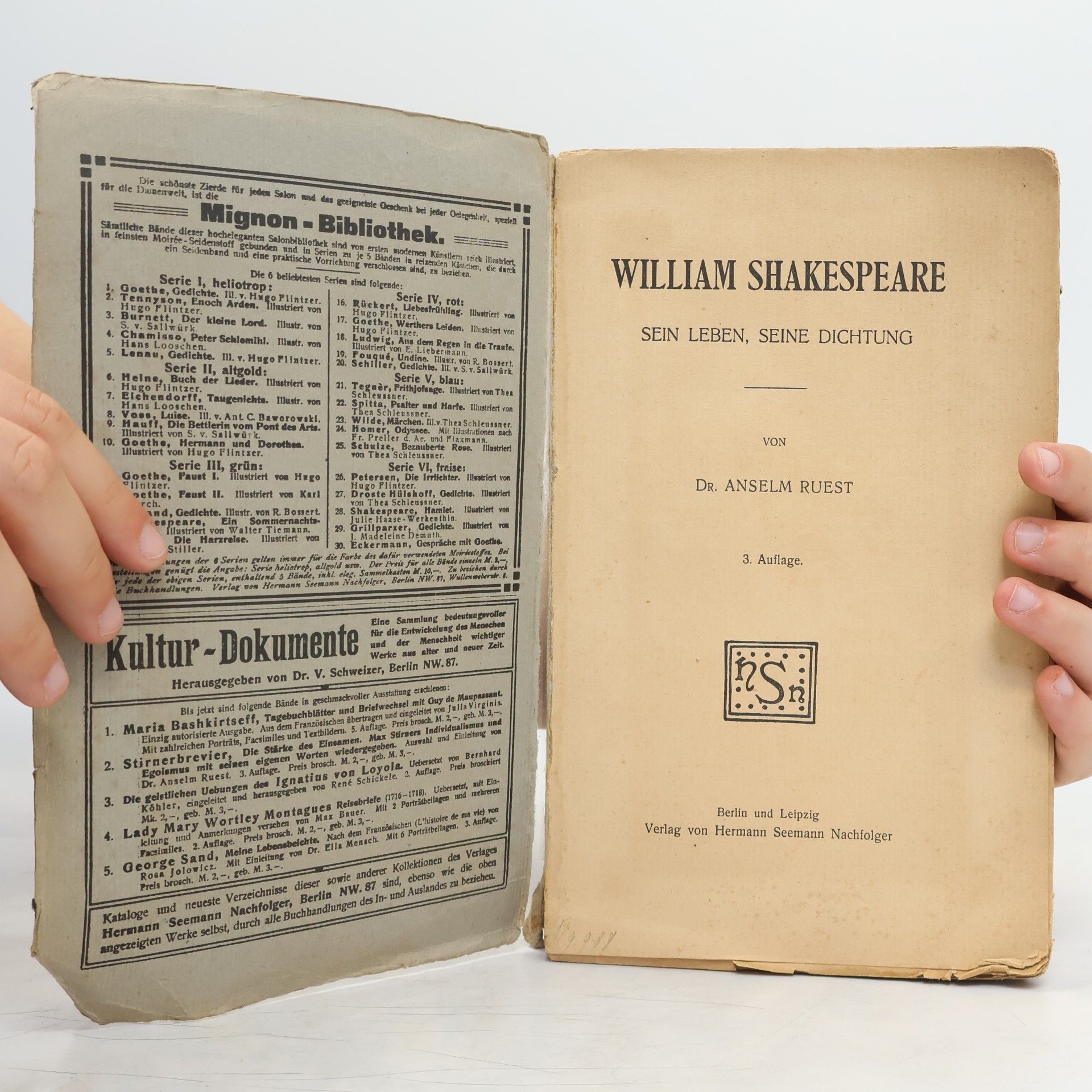 Anselm Ruest William Shakespeare: Sein Leben, Seine Dichtung