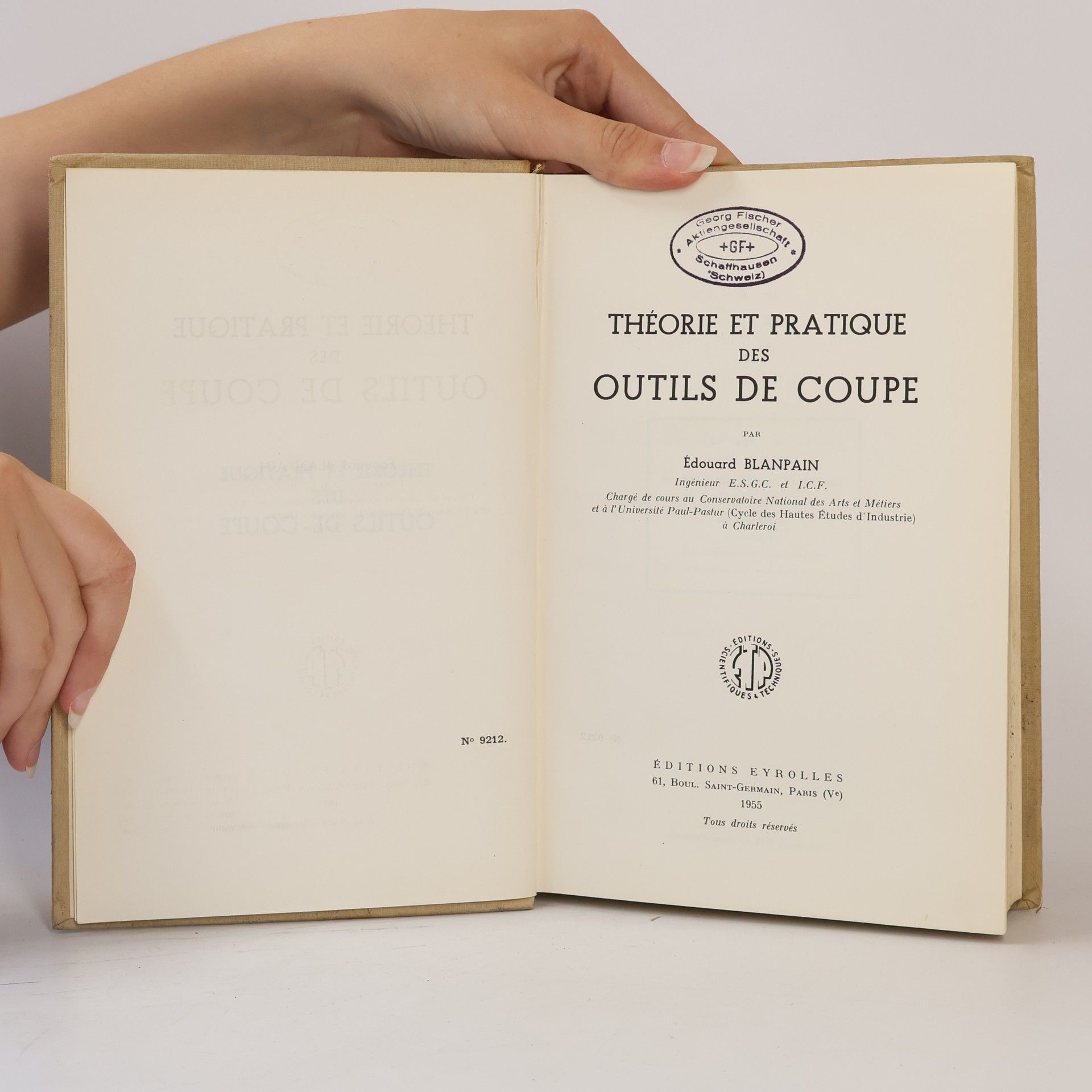 Edouard Blanpain Théorie et Pratique des Outils de Coupe