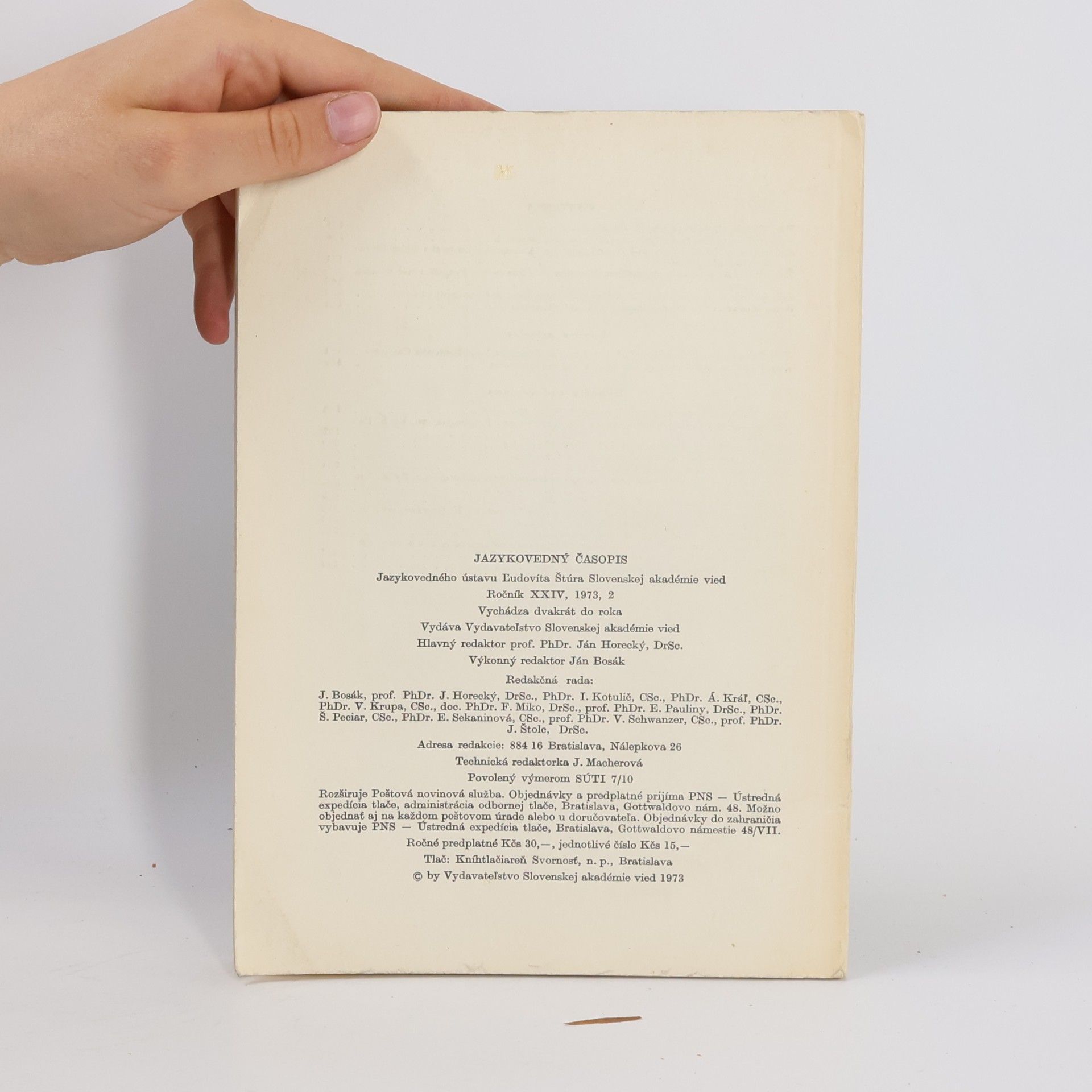 Autorenkollektiv Jazykovedný časopis 2/1973