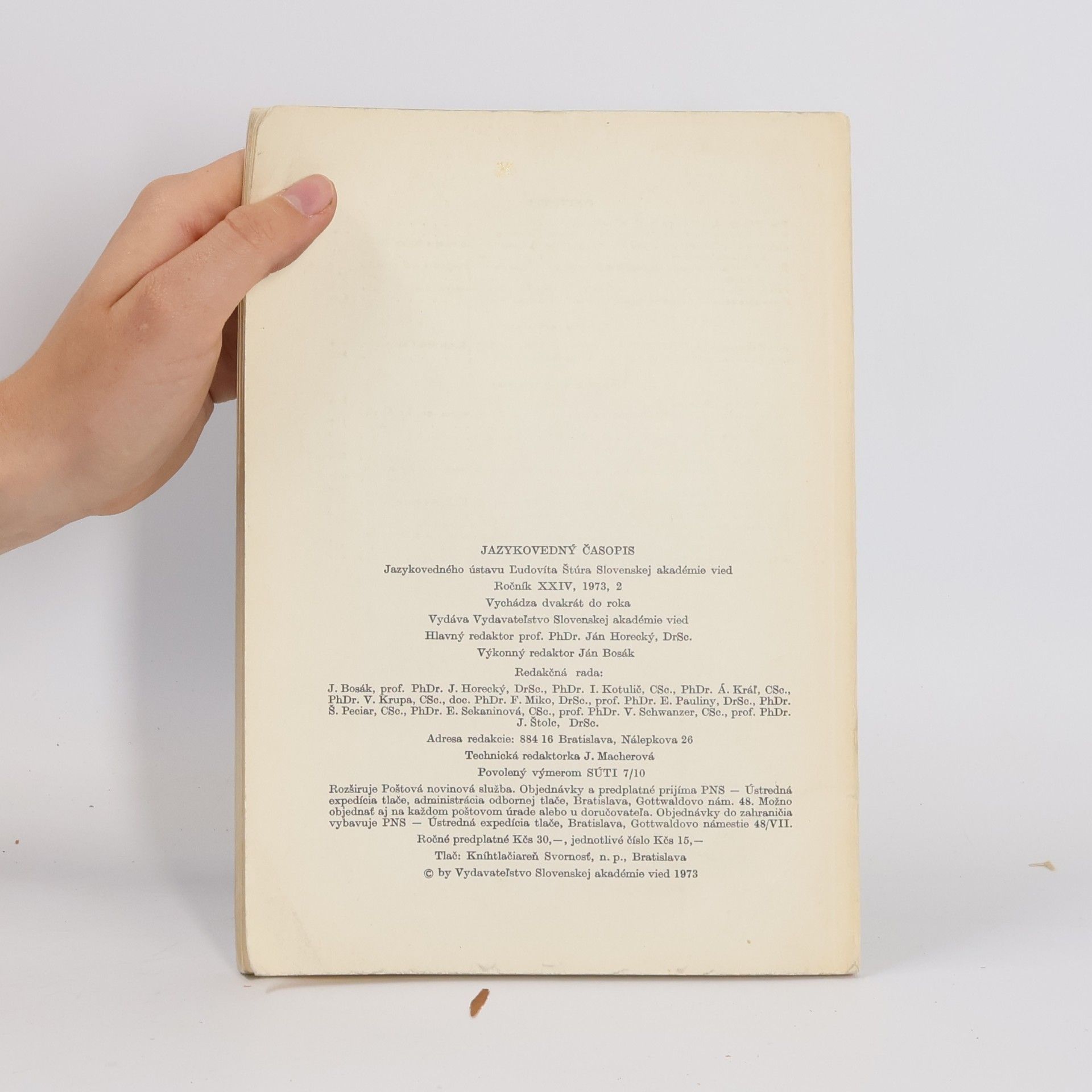 Autorenkollektiv Jazykovedný časopis 2/1973