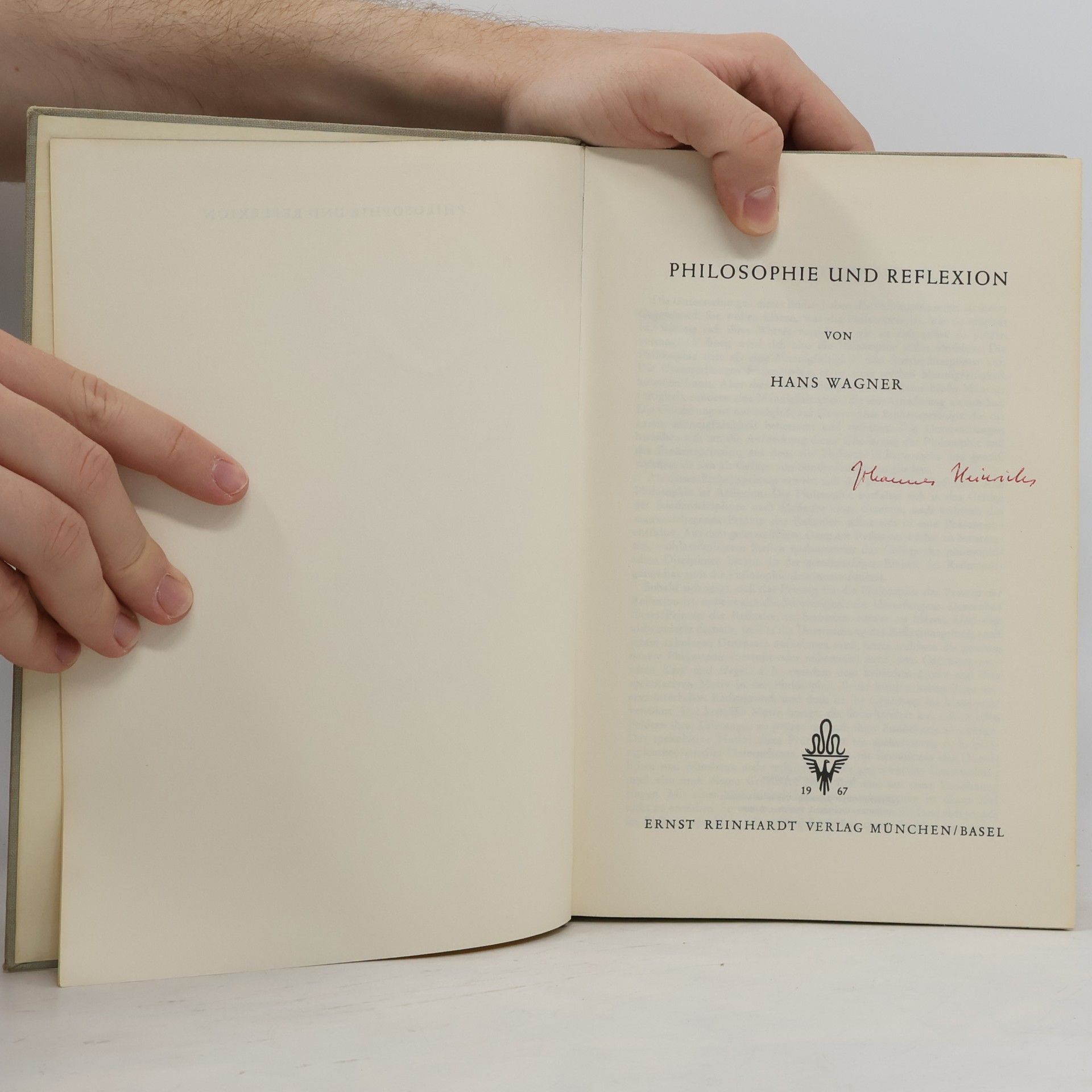 Hans Wagner Philosophie und Reflexion