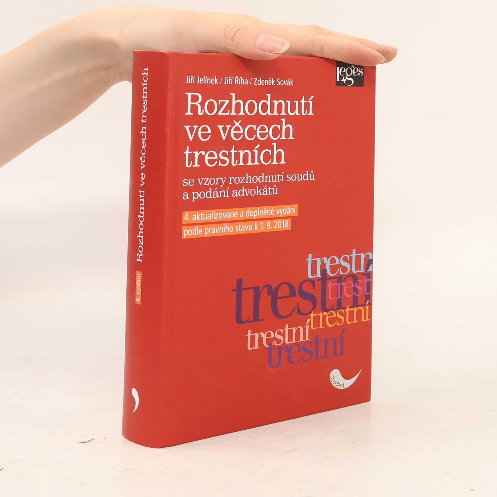 Jiří Jelínek Rozhodnutí ve věcech trestních : se vzory rozhodnutí soudů a podání advokátů
