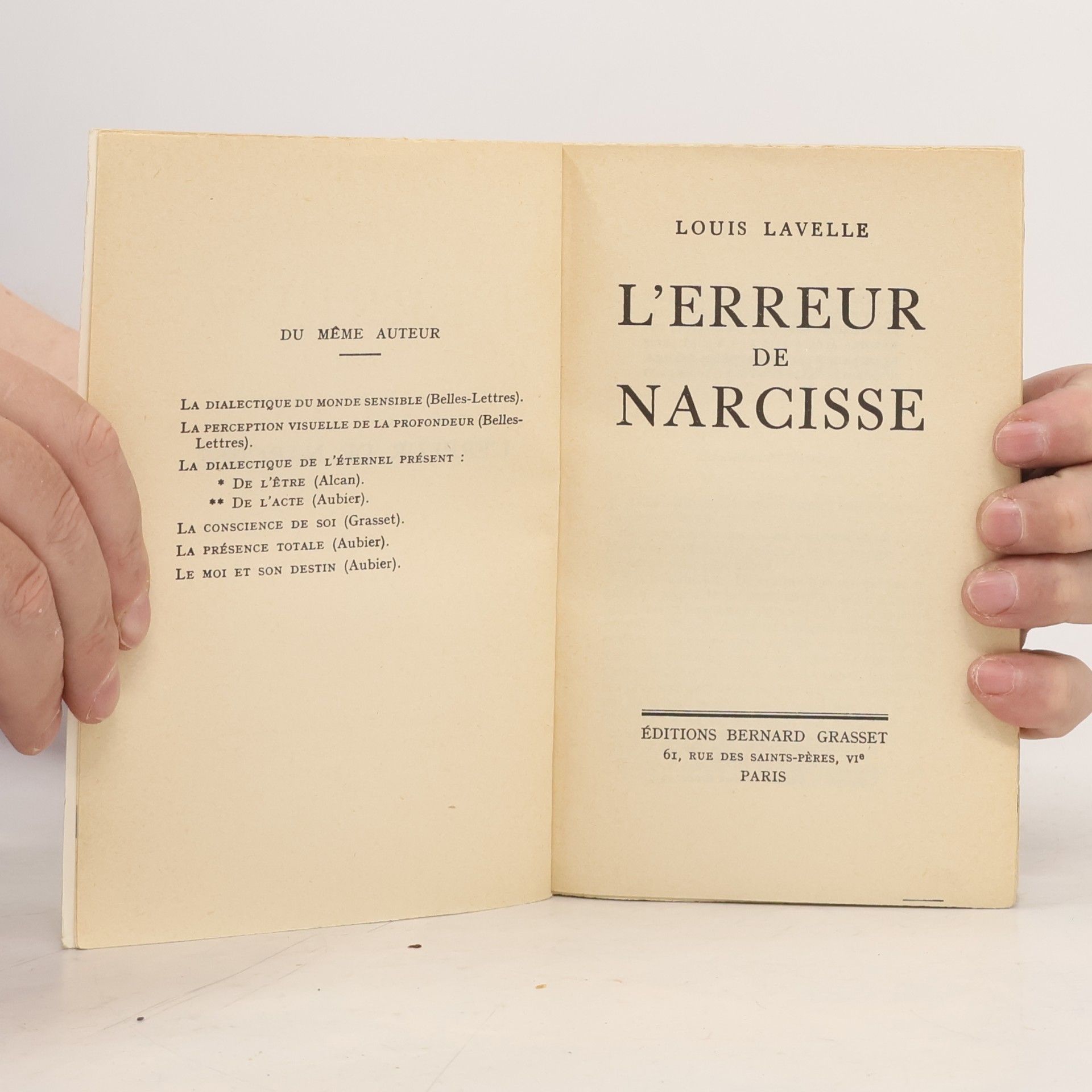 Louis Lavelle L'erreur de Narcisse
