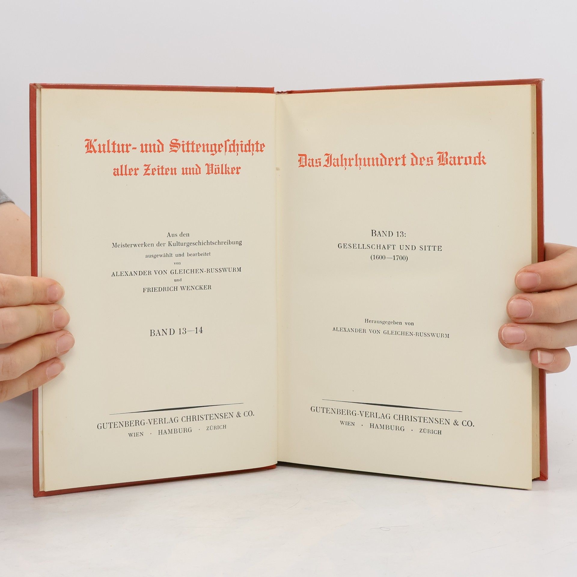 Alexander von Gleichen Rußwurm Die Kultur und Sitten Geschichte. Band 13-14