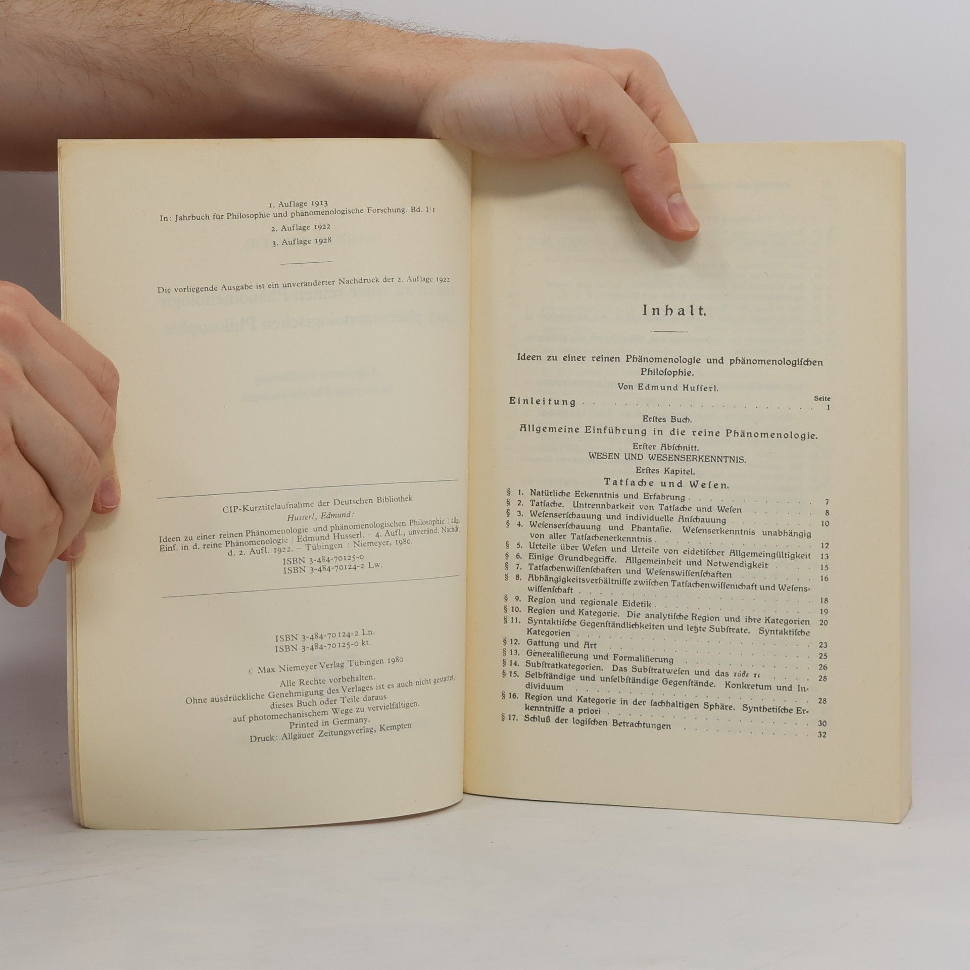 Edmund Husserl Ideen zu einer reinen Phänomenologie und phänomenologischen Philosophie