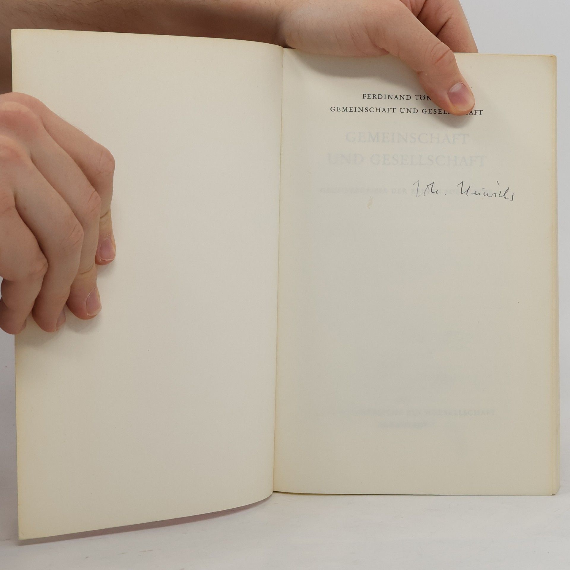 Ferdinand Tönnies Gemeinschaft und Gesellschaft