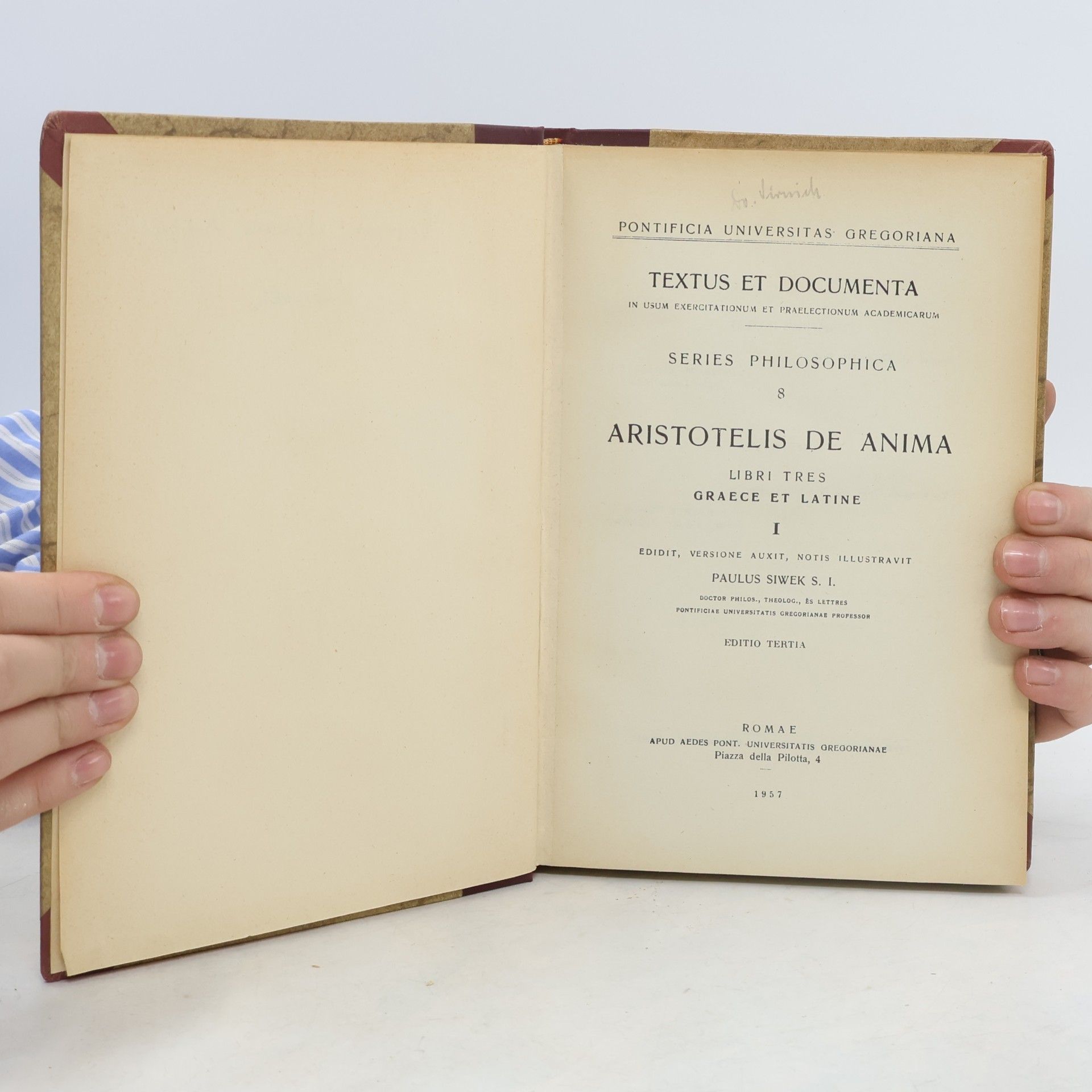 Aristotelés Series Philosophica 8: Aristotelis De Anima
