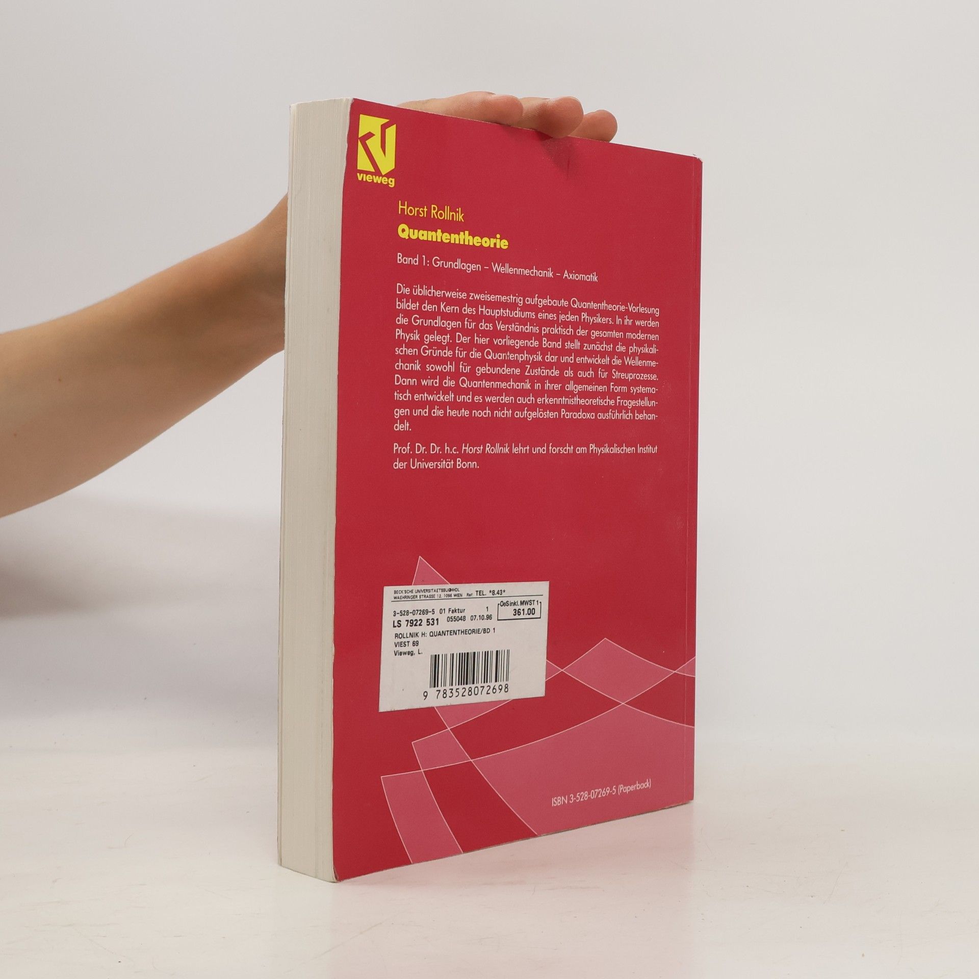 Horst Rollnik Vieweg Studium Aufbaukurs Physik - 1: Quantentheorie