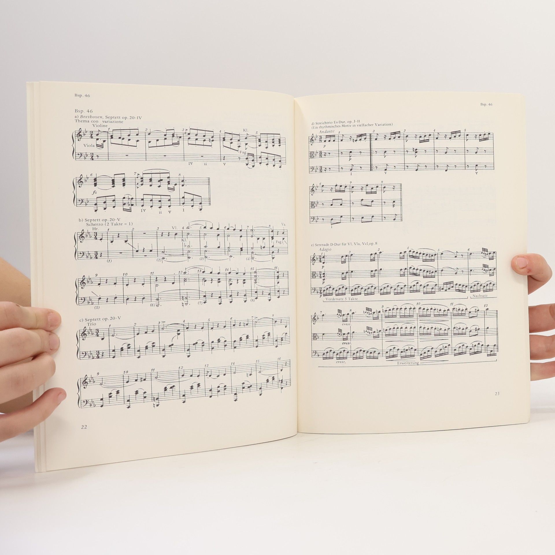 Arnold Schoenberg Grundlagen der musikalischen Komposition. Notenbeispiele