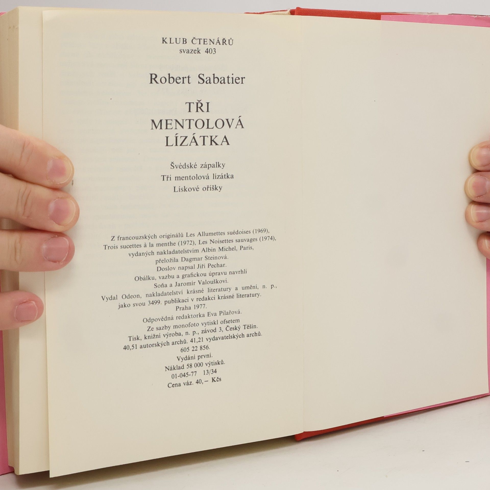 Robert Sabatier Tři mentolová lízátka