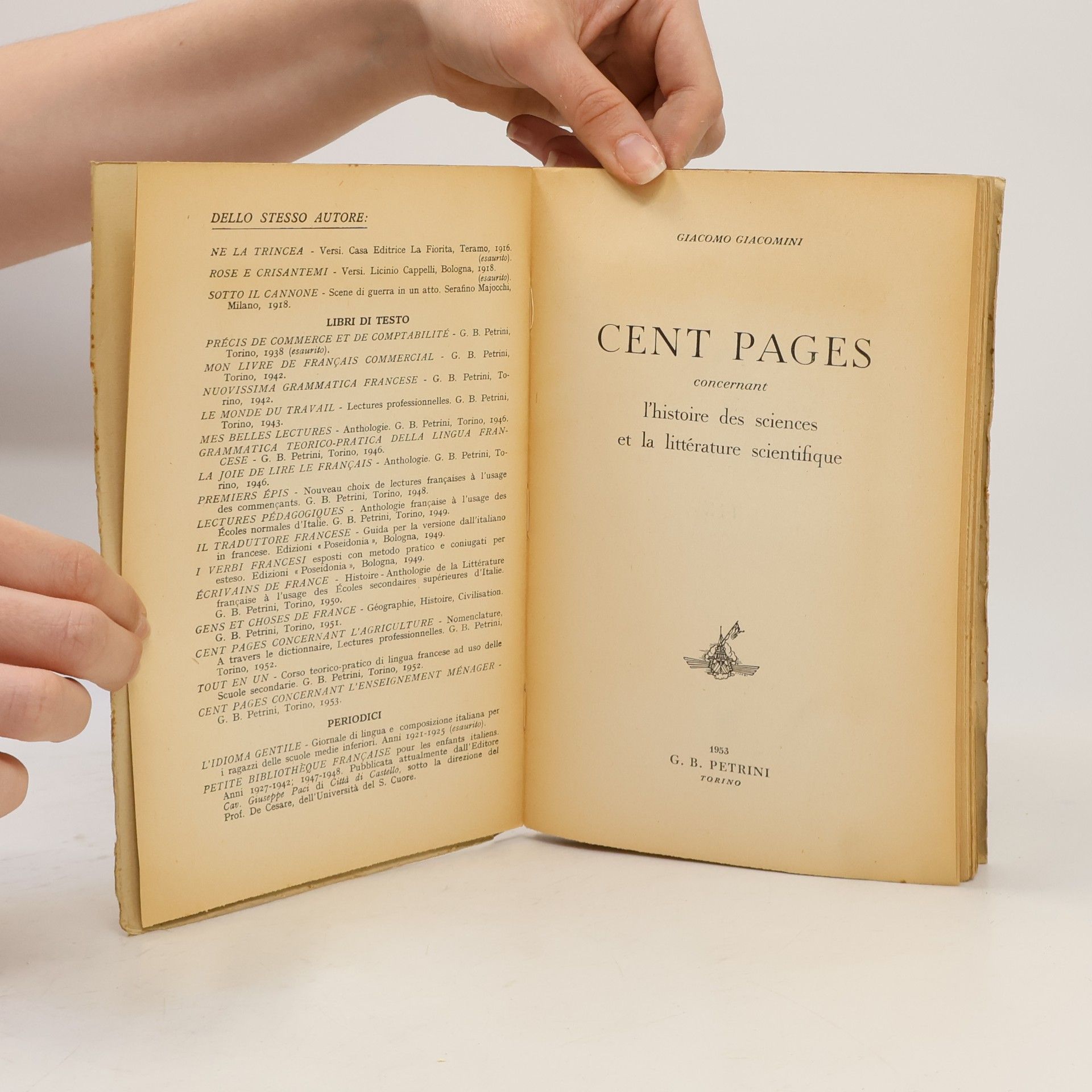 Giacomo Giacomini Cent pages