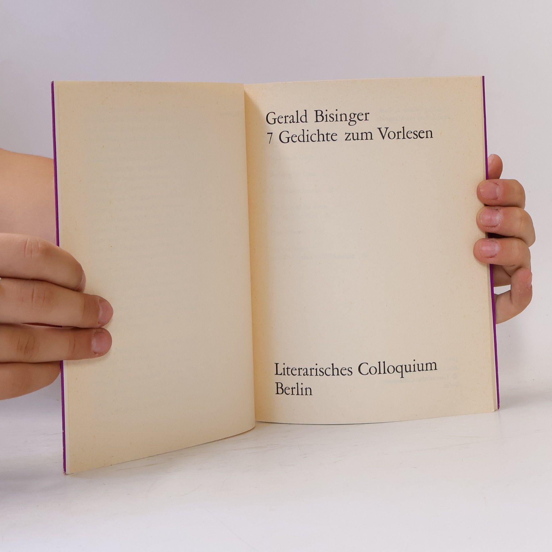 Gerald Bisinger 7 Gedichte zum Vorlesen