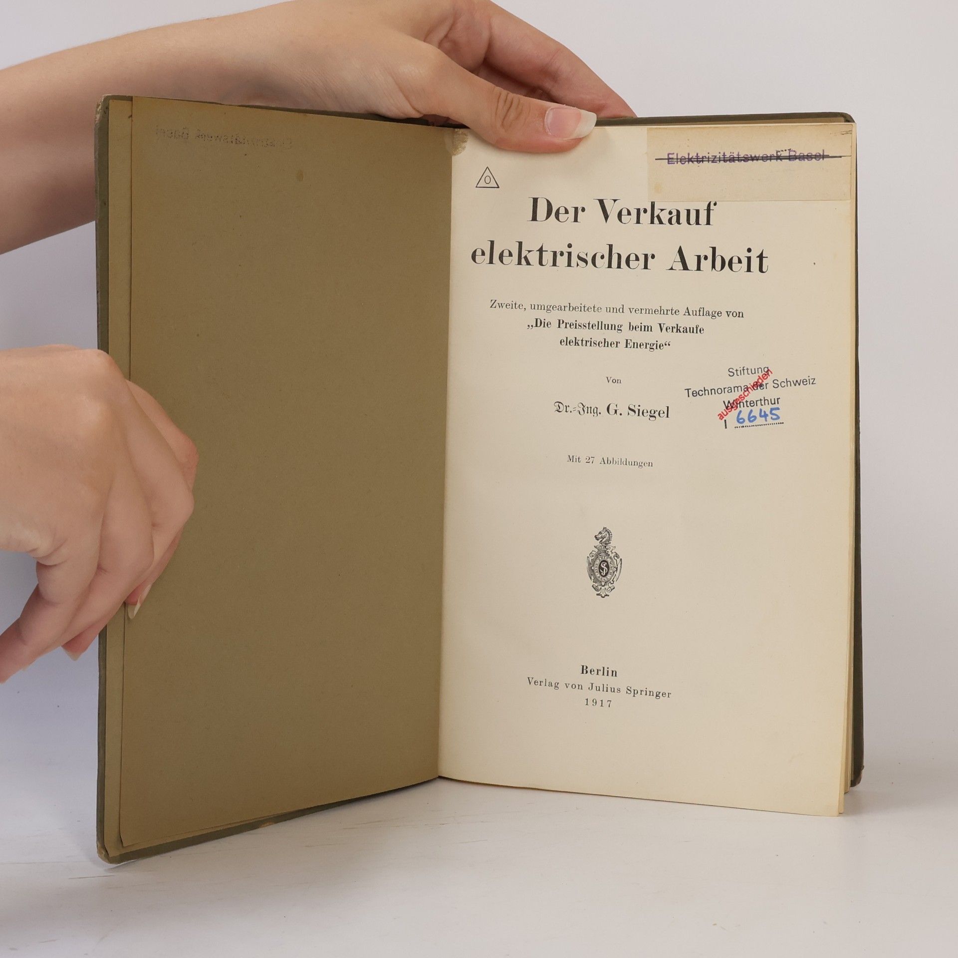 Gustav Siegel Der Verkauf elektrischer Arbeit