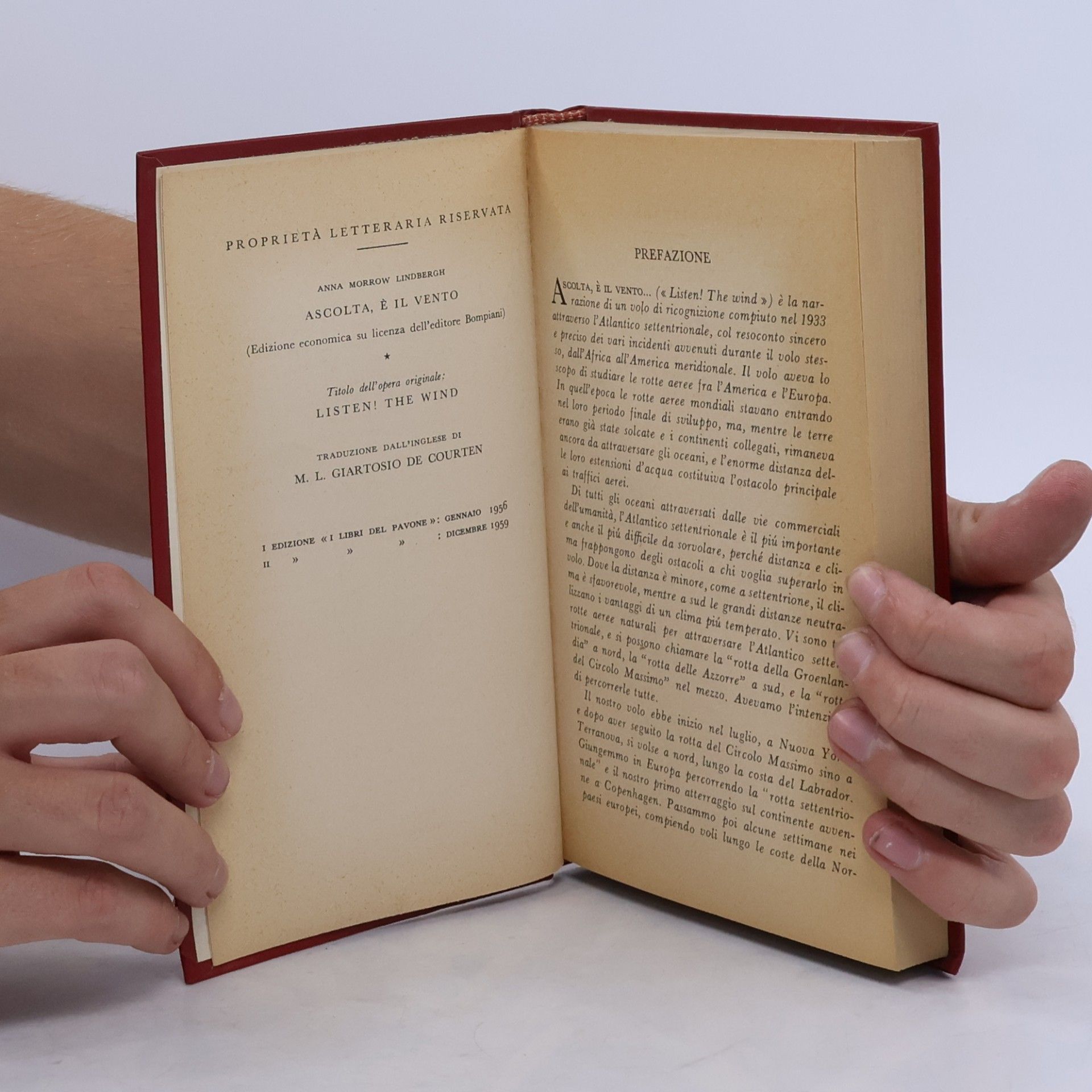 Anna Morrow Lindbergh Ascolta, e il vento