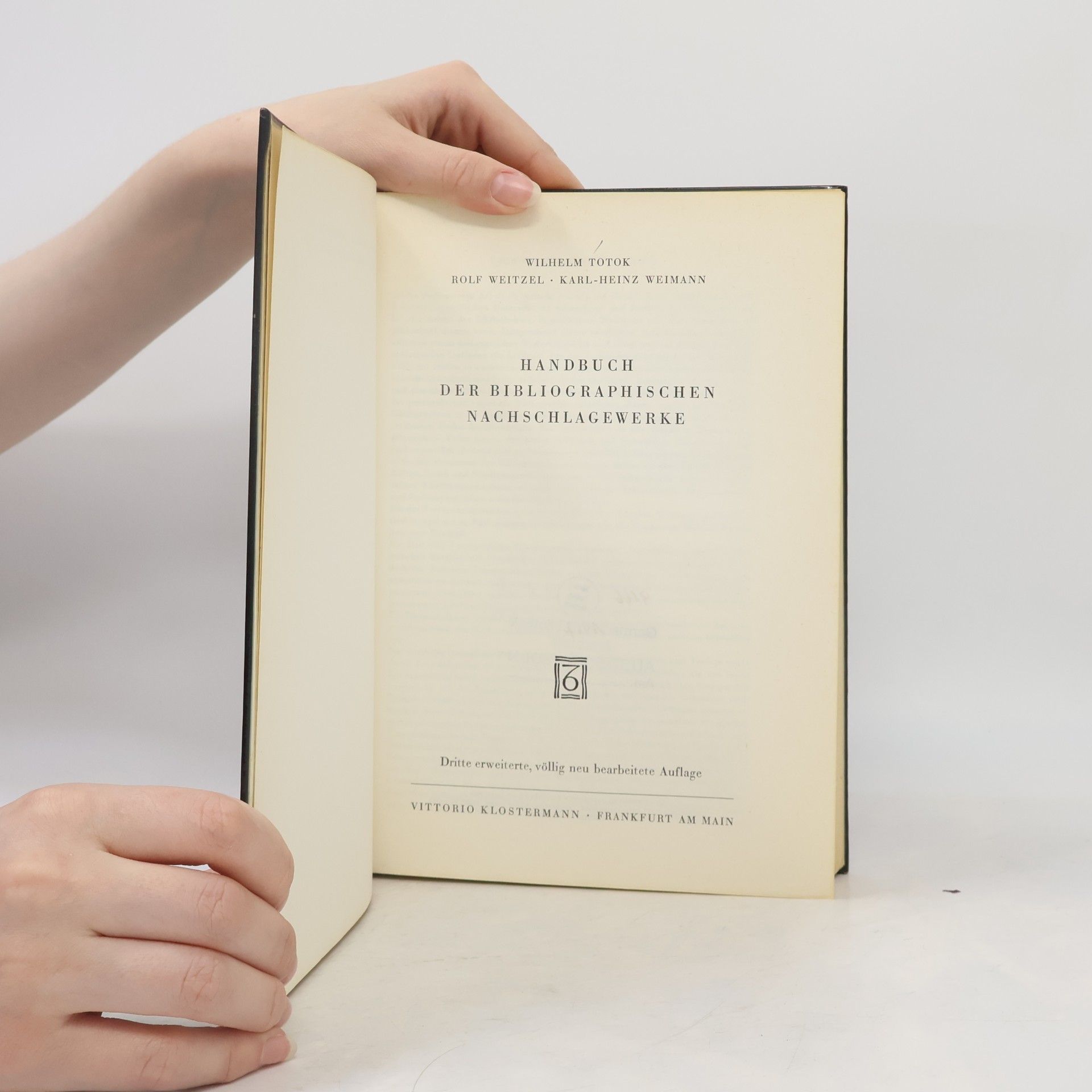 Wilhelm Totok Handbuch der bibliographischen Nachschlagewerke