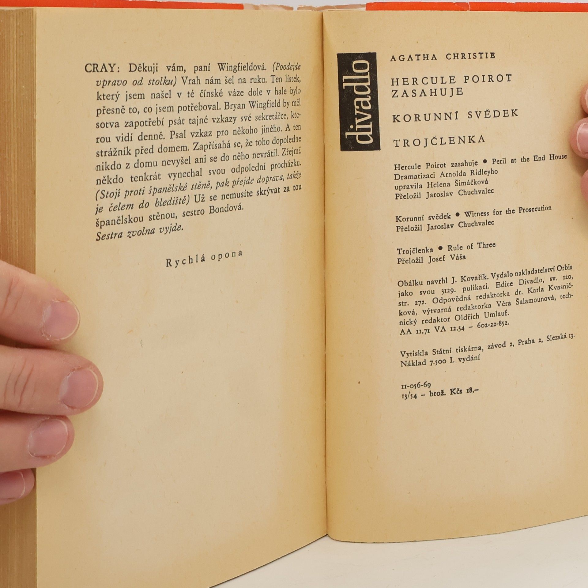 Agatha Christie Detektivní hry. Hercule Poirot zasahuje, Korunní svědek, Trojčlenka.