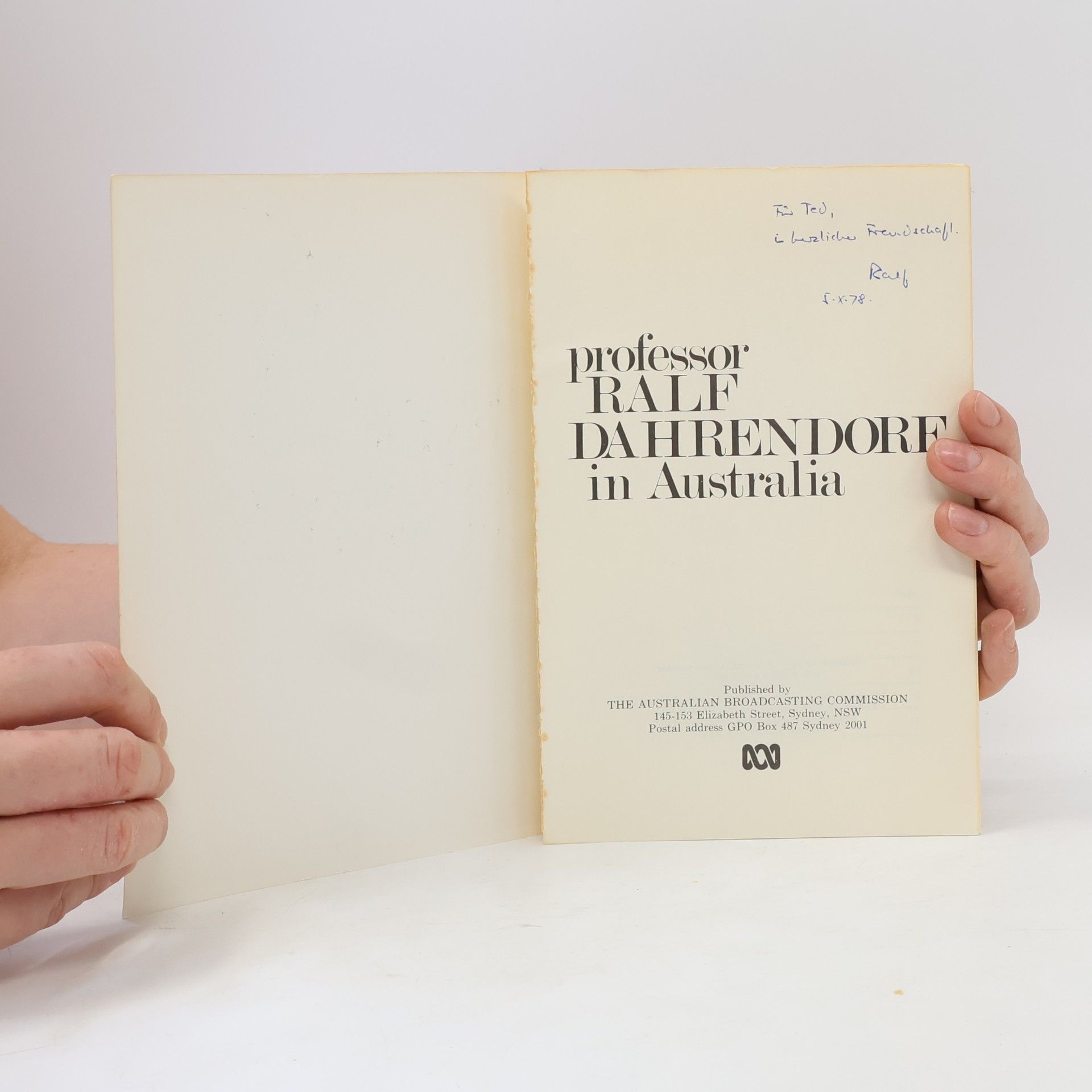 Ralf Dahrendorf Professor Ralf Dahrendorf in Australia